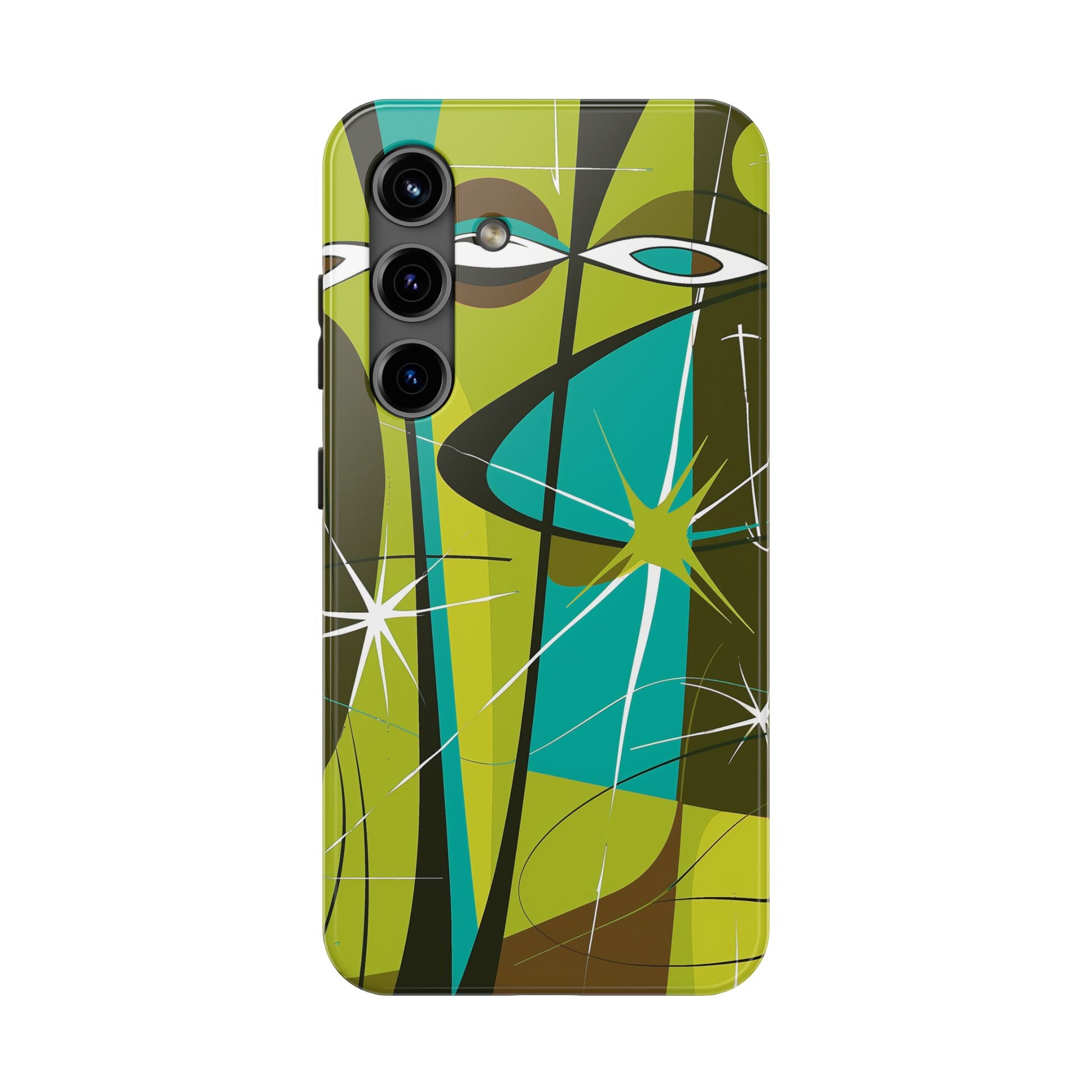 Mid Century Modern Star Design Phone Case, Earth Tone Colors, Retro Style Smartphone Cover, Vintage Phone Case, iPhone 14 Case, Apple iPhone
