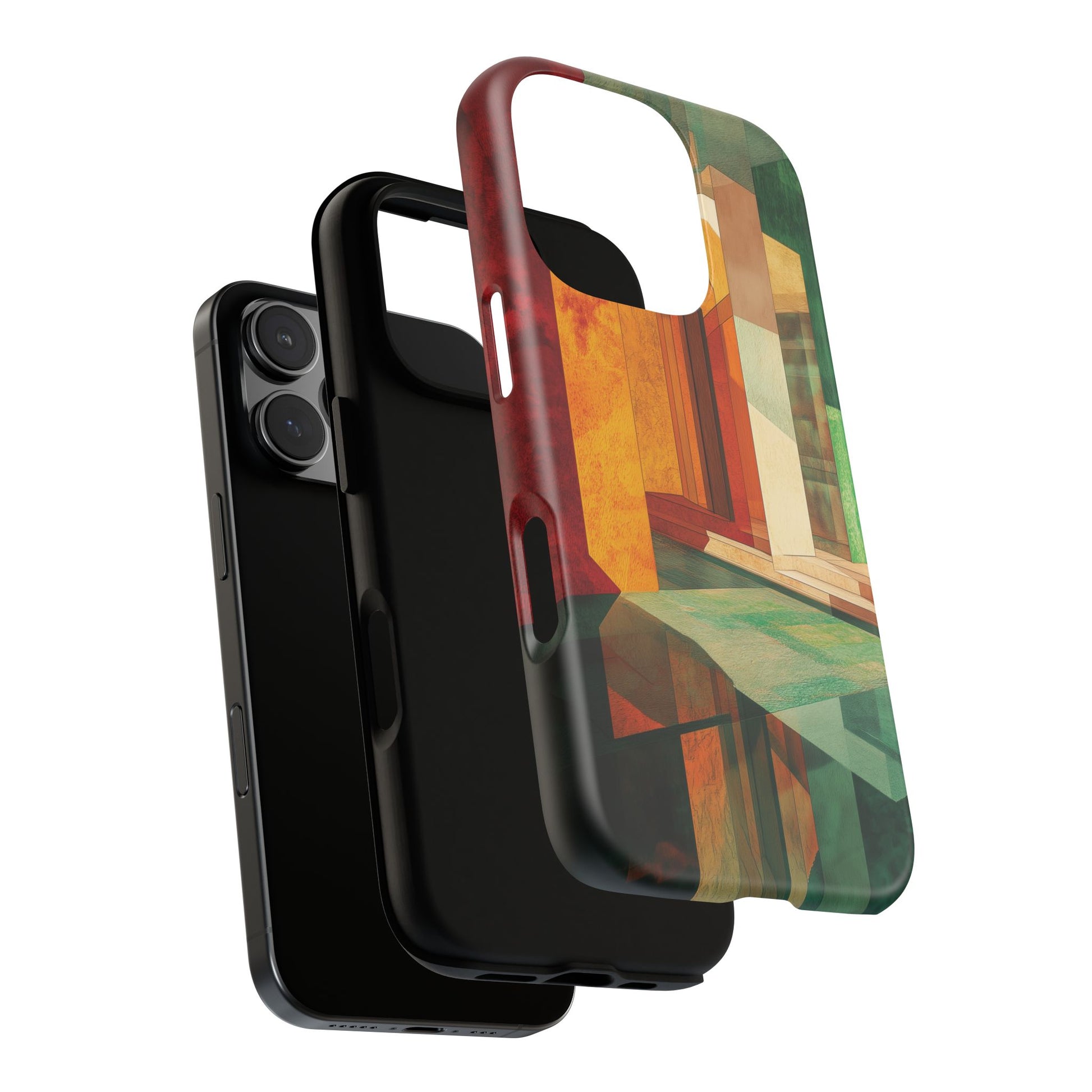 Art Deco Frank Lloyd Wright Inspired Usonian Phone Case Geometric Stained Glass Art Deco Marble Gold 13 14 15 16 iPhone Pro Max Galaxy Pixel