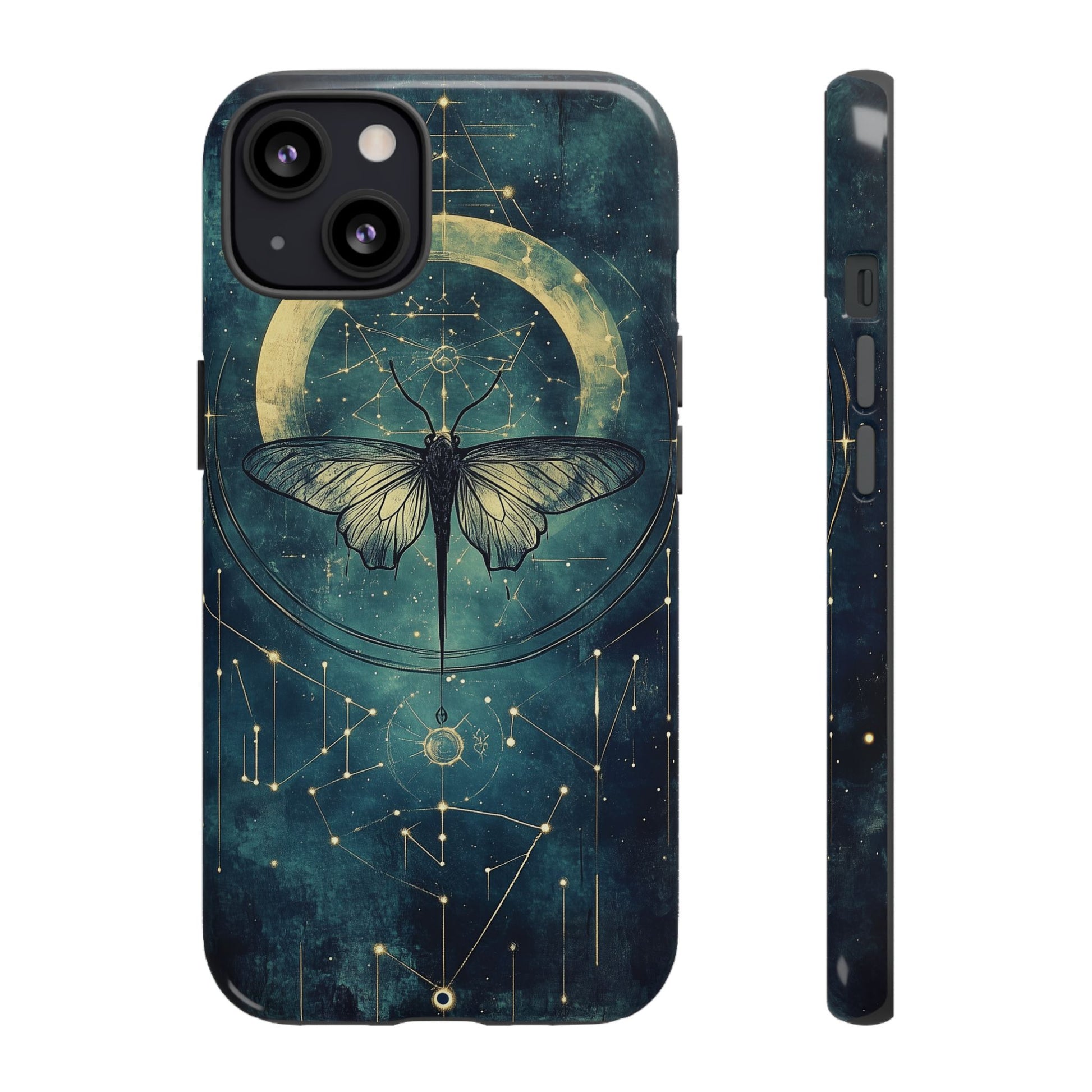 Celestial Dark Academia Phone Case Magical Moth Astrology Witchcraft Esoteric Entomology Nature Art iPhone 13 14 15 16 Pro Max Samsung Pixel