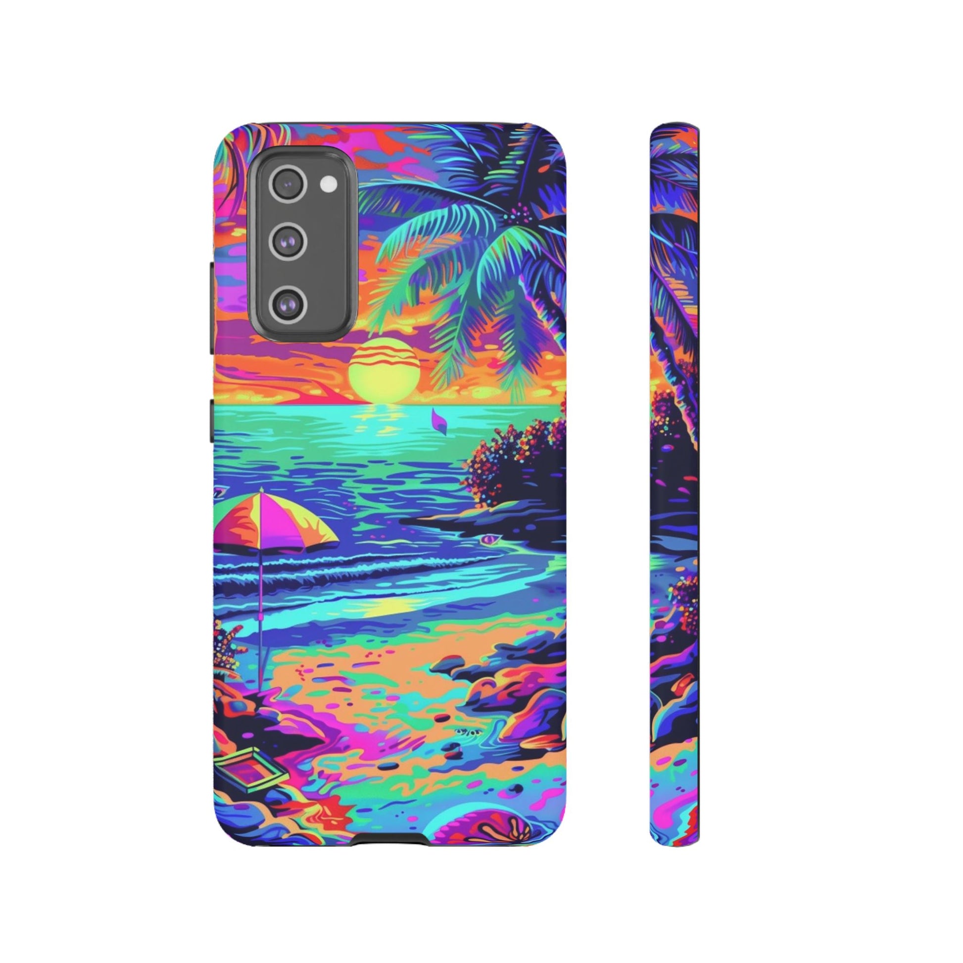 Beach Bliss: Durable Android Phone Case with Lisa Frank Style