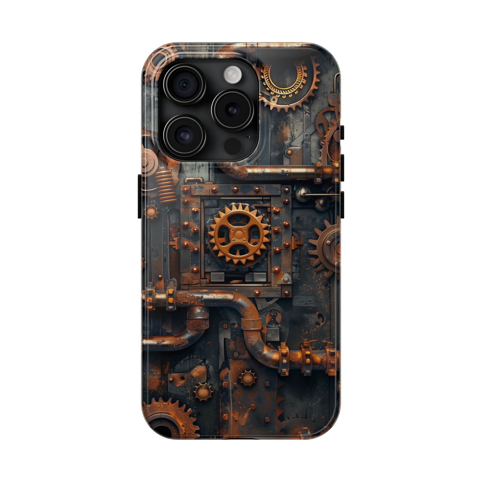 Steampunk Phone Case - Industrial Style Cover with Pipes and Cogs - Unique Steampunk Accessory for Your Phone