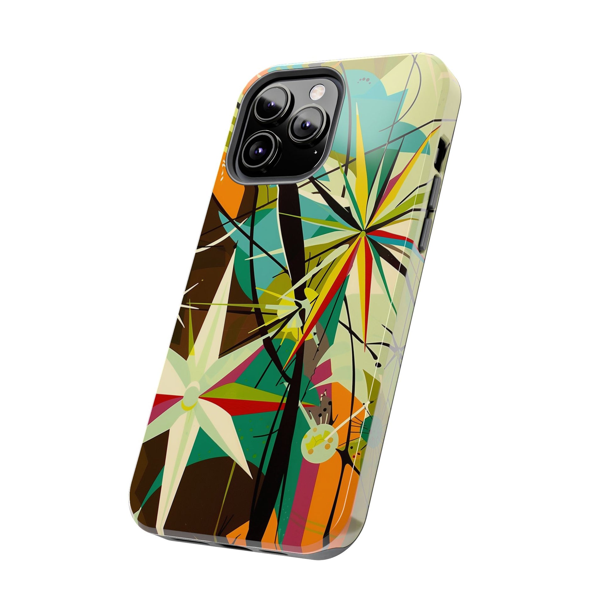 Mid Century Modern Star Design Phone Case, Earth Tone Colors, Retro Style Smartphone Cover, Vintage Phone Case, iPhone 14 Case, Apple iPhone