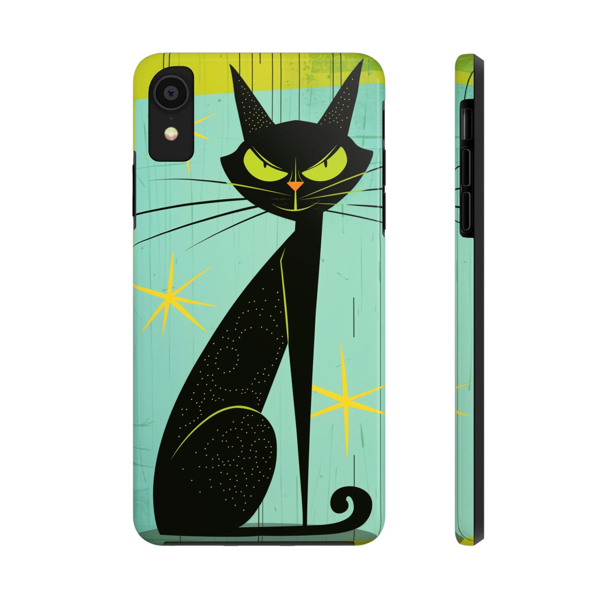 Mid-Century Modern Phone Case, Mid Mod iPhone Case, Atomic Cats iPhone Case, Retro Chic Smartphone Cover, Unique Artistic Phone Accessory