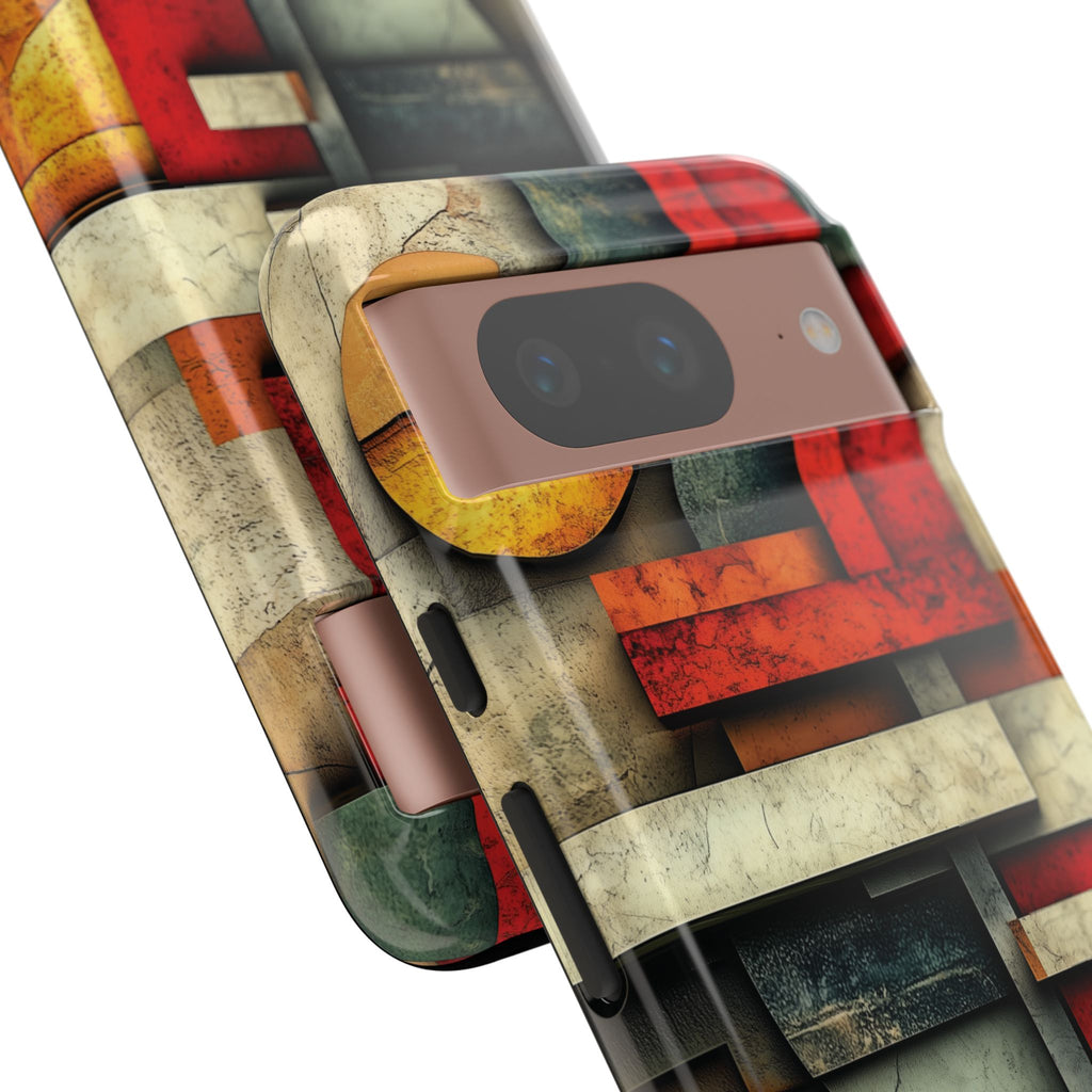 Red Prairie Style Frank Lloyd Wright Usonian Phone Case Geometric Stained Glass Art Deco Marble Gold 13 14 15 16 iPhone Pro Max Galaxy Pixel