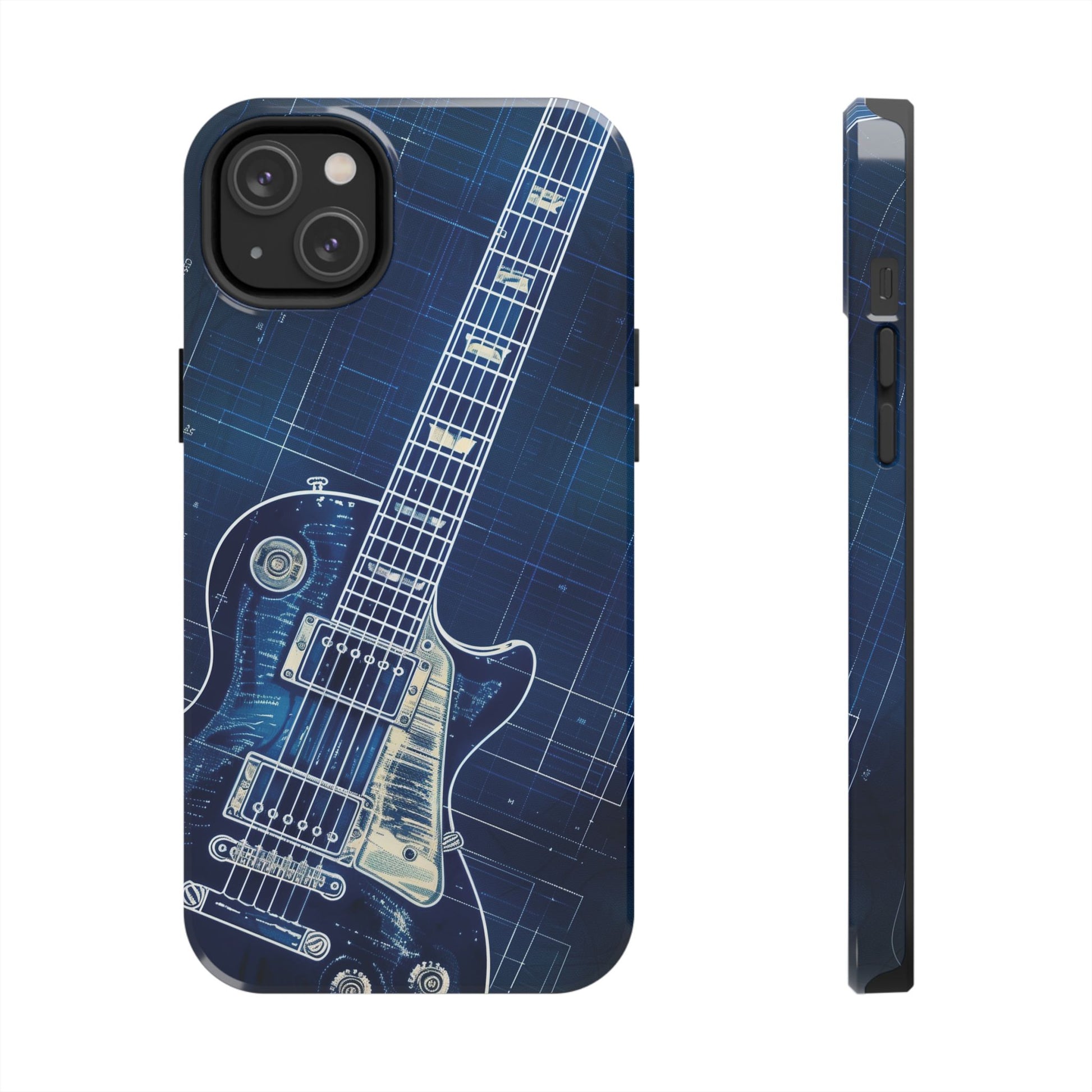Guitar Phone Case, Guitar Blueprint iPhone Cover, Vintage Guitar Design, Custom iPhone Covers, Rock Music Phone Accessories, Musician Gift