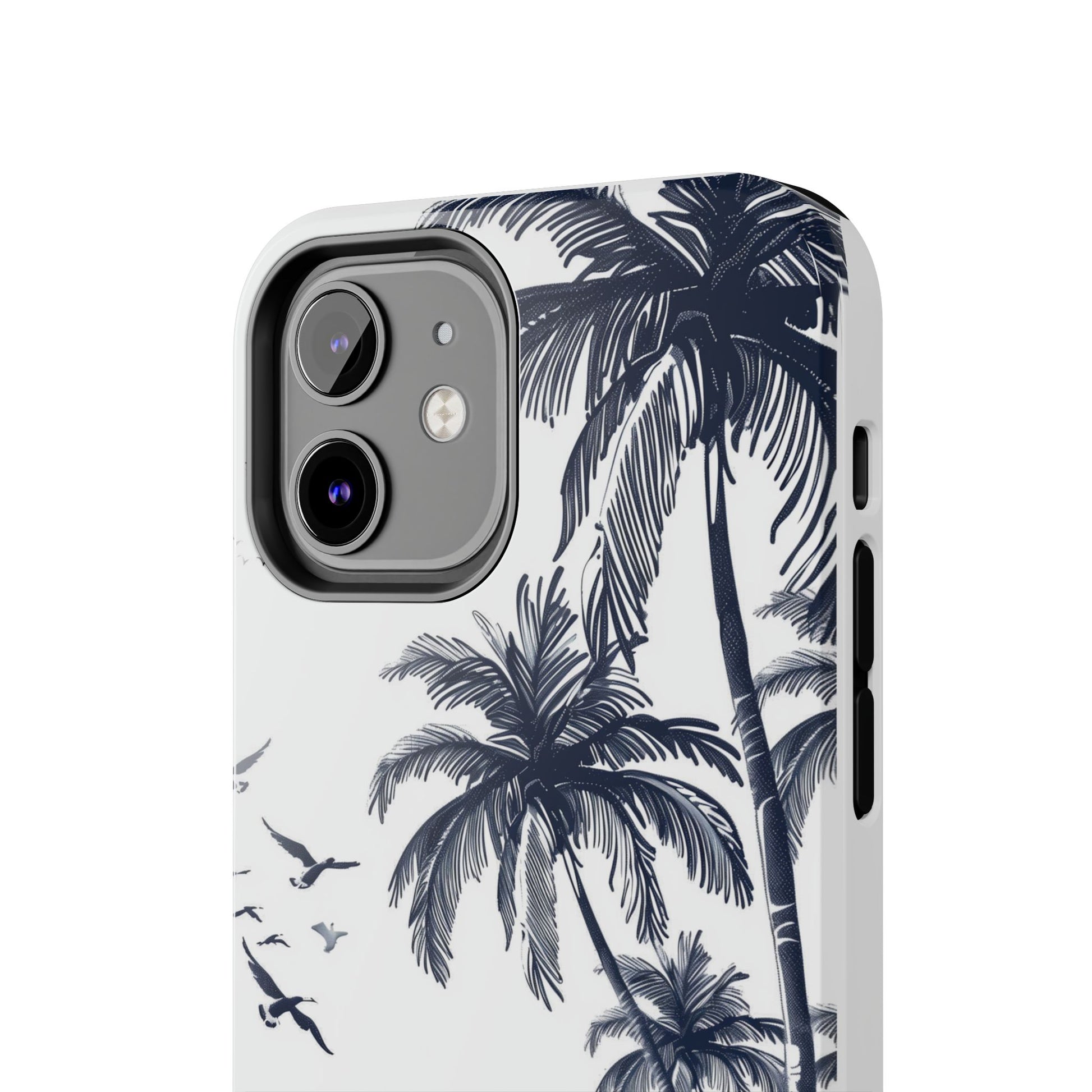 Durable Beach Escape: Hand-Drawn Beach Scene Tough iPhone Case
