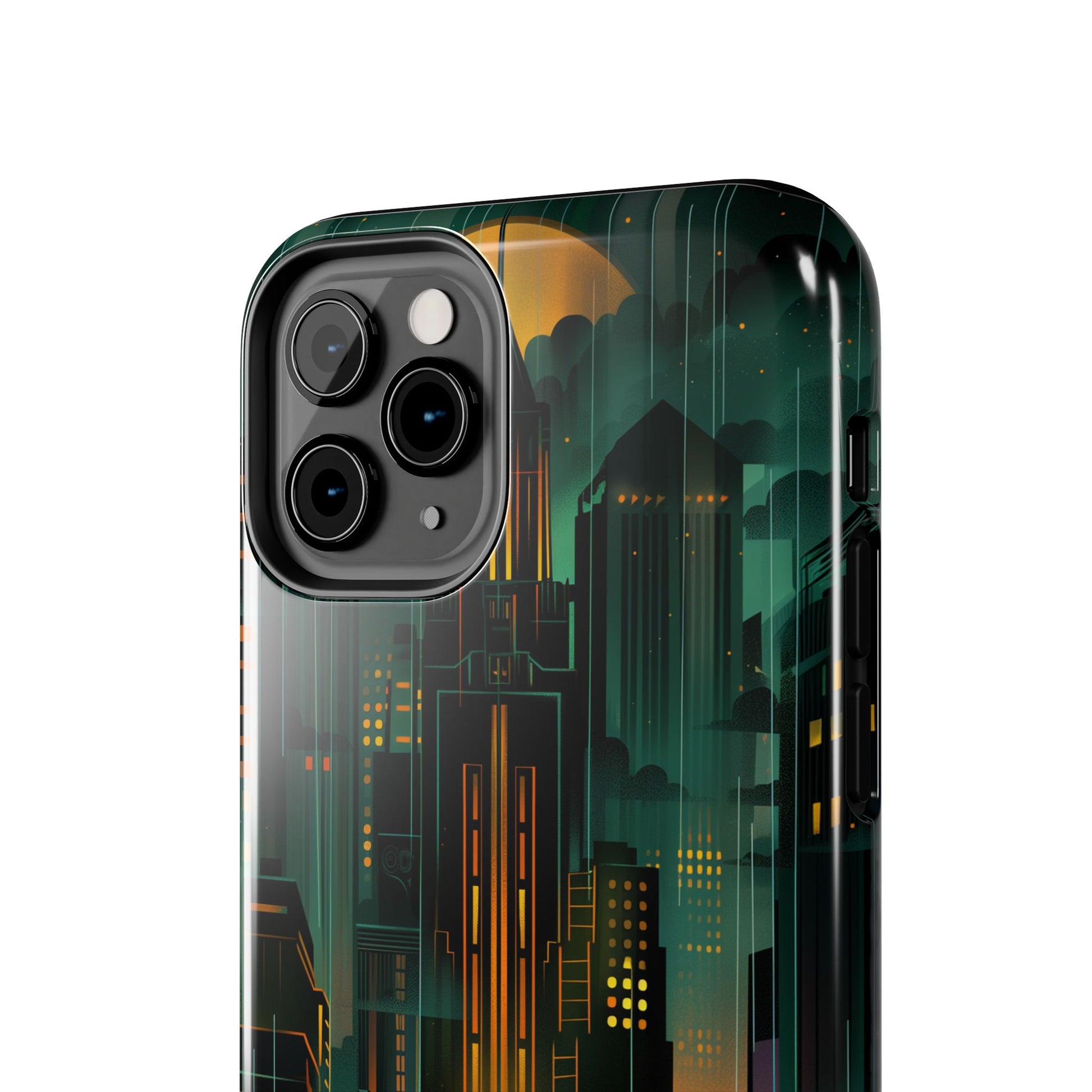Nighttime Batman Phone Case - Gotham Art Deco Style - Noir Inspired Phone Cover - Dark Knight Accessory