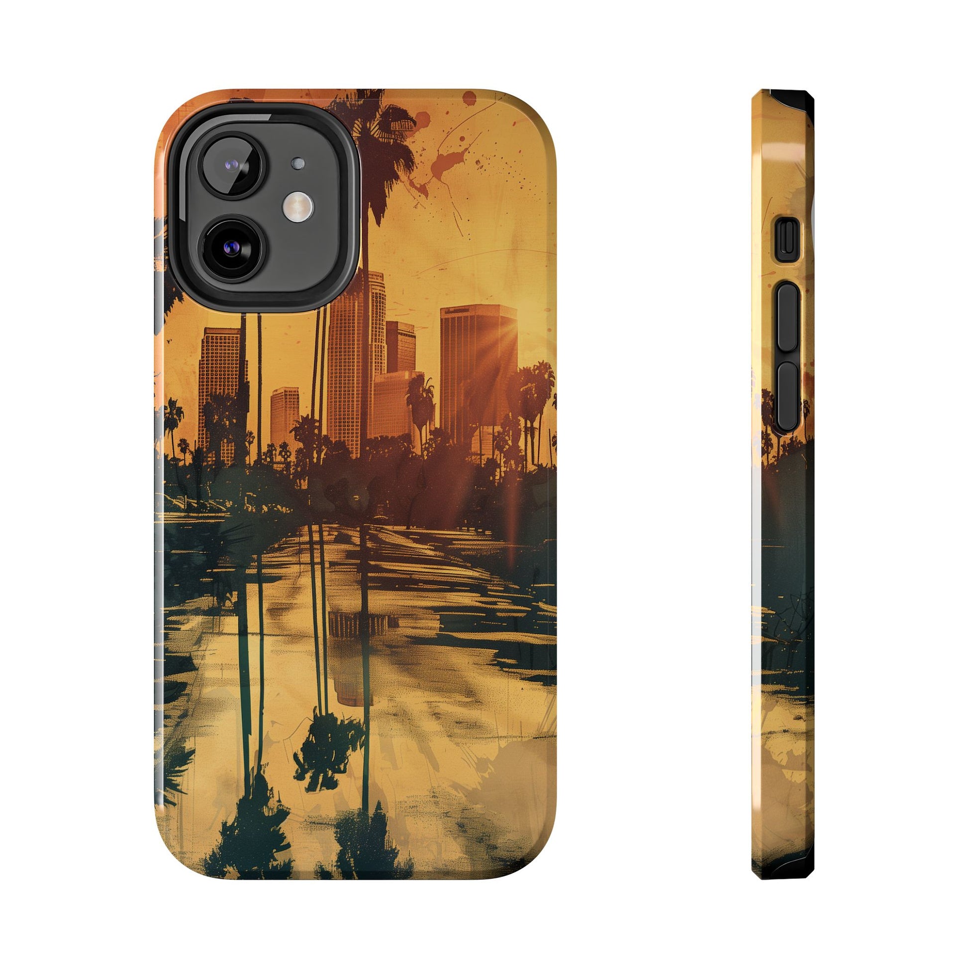 Los Angeles Sunset iPhone Case, Golden Hour Scenic View, Hollywood Hills Sunset Phone Case, Palm Trees Phone Case, iphone 15 pro max case