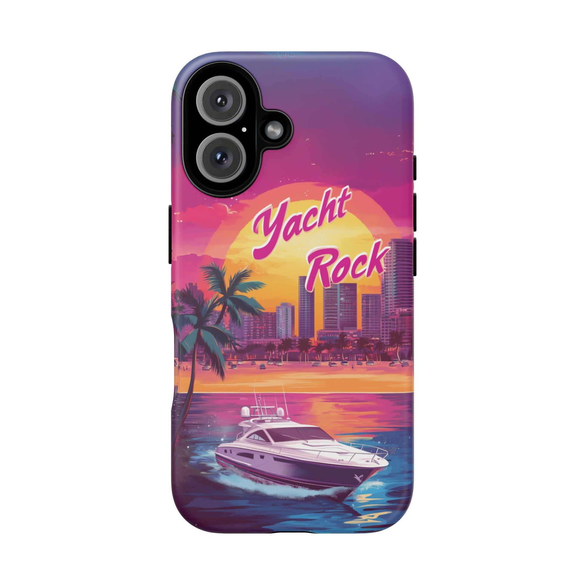 Custom Yacht Rock Phone Case iPhone 13 14 15 16 Pro Max Sunset Cruise Harbor Miami Vice Yacht Rock Gift Boating Captain South Beach Surfing