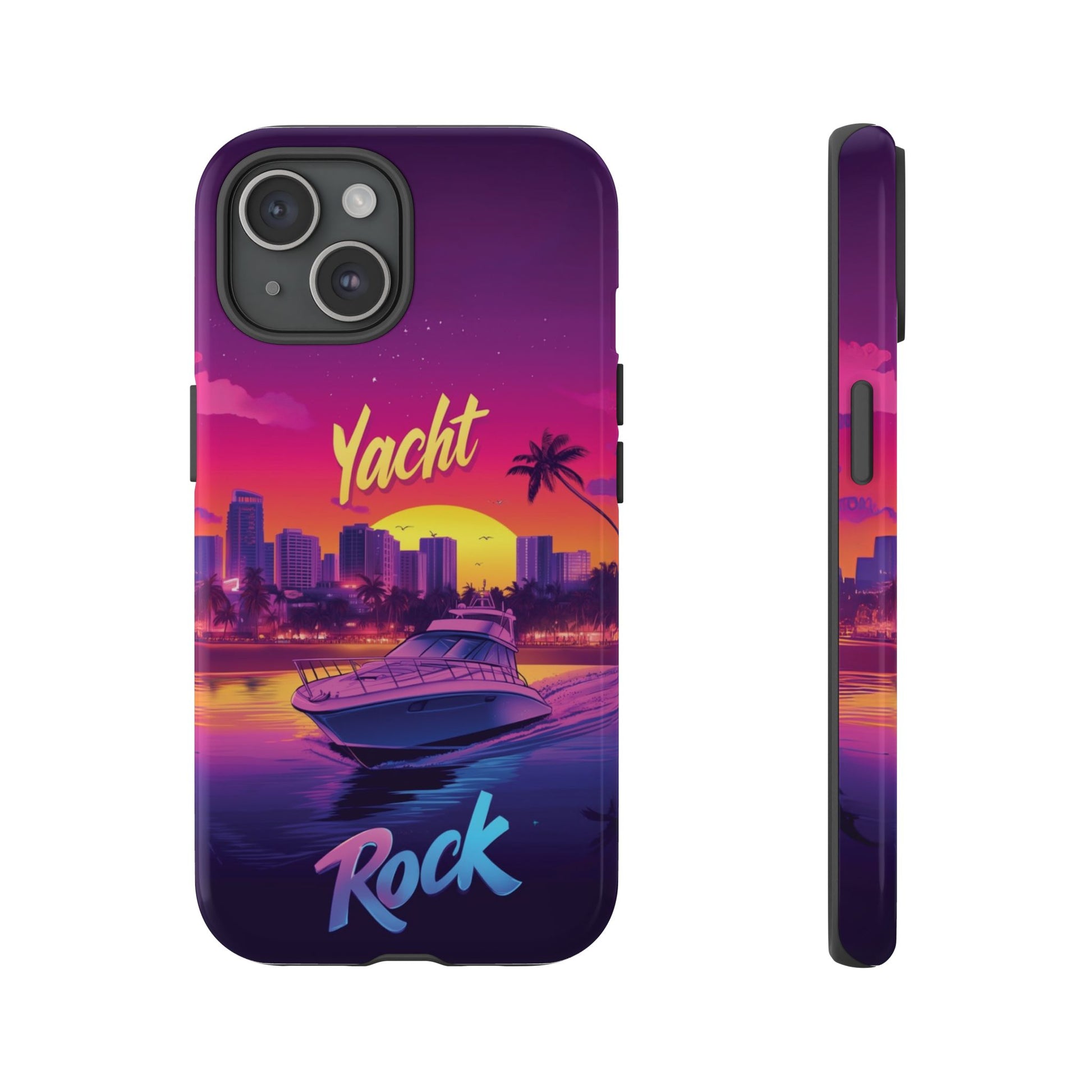 Yacht Rock Custom Phone Case iPhone 13 14 15 16 Pro Max Sunset Cruise Harbor Miami Vice Yacht Rock Gift Boating Captain South Beach Surfing