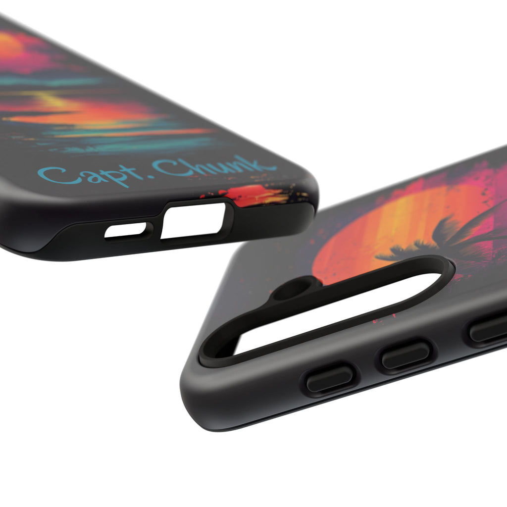 Custom Personalized Retro Palm Tree Sunset Phone Case iPhone 14 15 16 Pro Max Galaxy S24 Google Pixel Mountain Beach Fantasy Surfing Neon