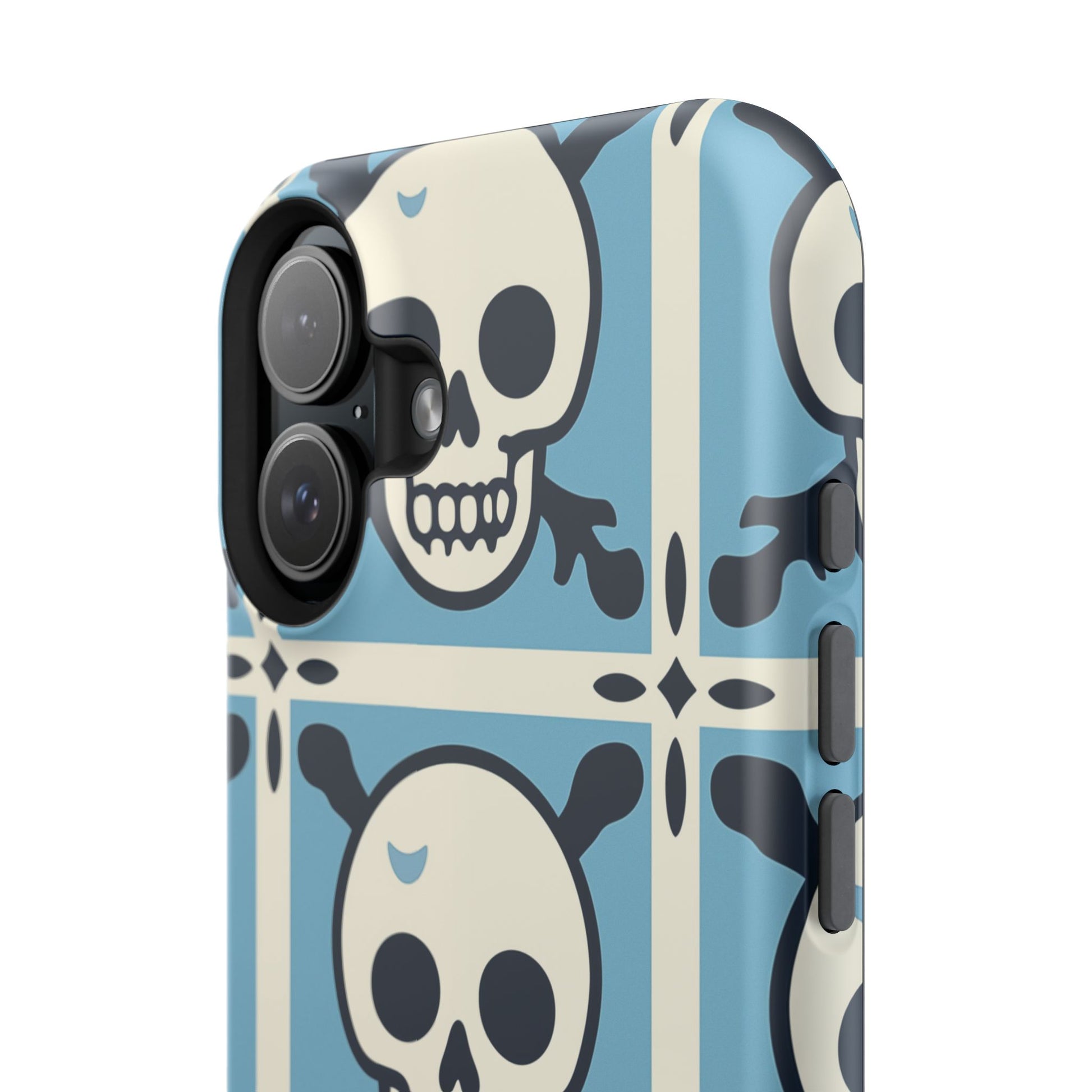 Cute Skull Phone Case Sugar Skull Ghingham Impact-Resistant Cover Goth Skull, Halloween Gift iphone 13 14 15 16 Pro Max