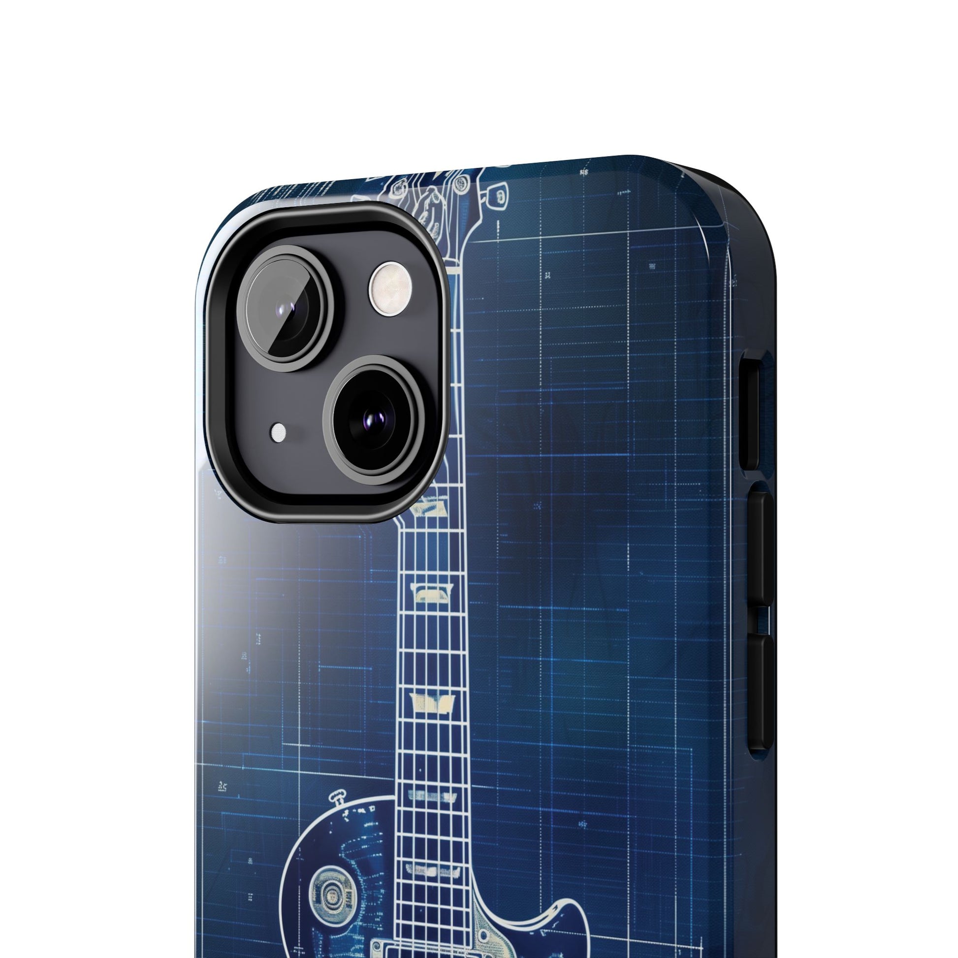 Guitar Phone Case, Guitar Blueprint iPhone Cover, Vintage Guitar Design, Custom iPhone Covers, Rock Music Phone Accessories, Musician Gift
