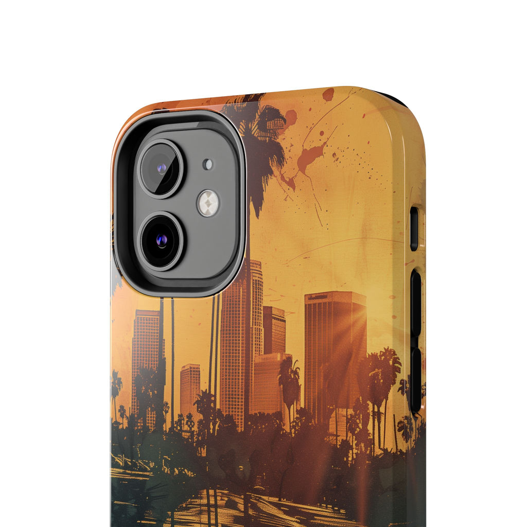 Los Angeles Sunset iPhone Case, Golden Hour Scenic View, Hollywood Hills Sunset Phone Case, Palm Trees Phone Case, iphone 15 pro max case