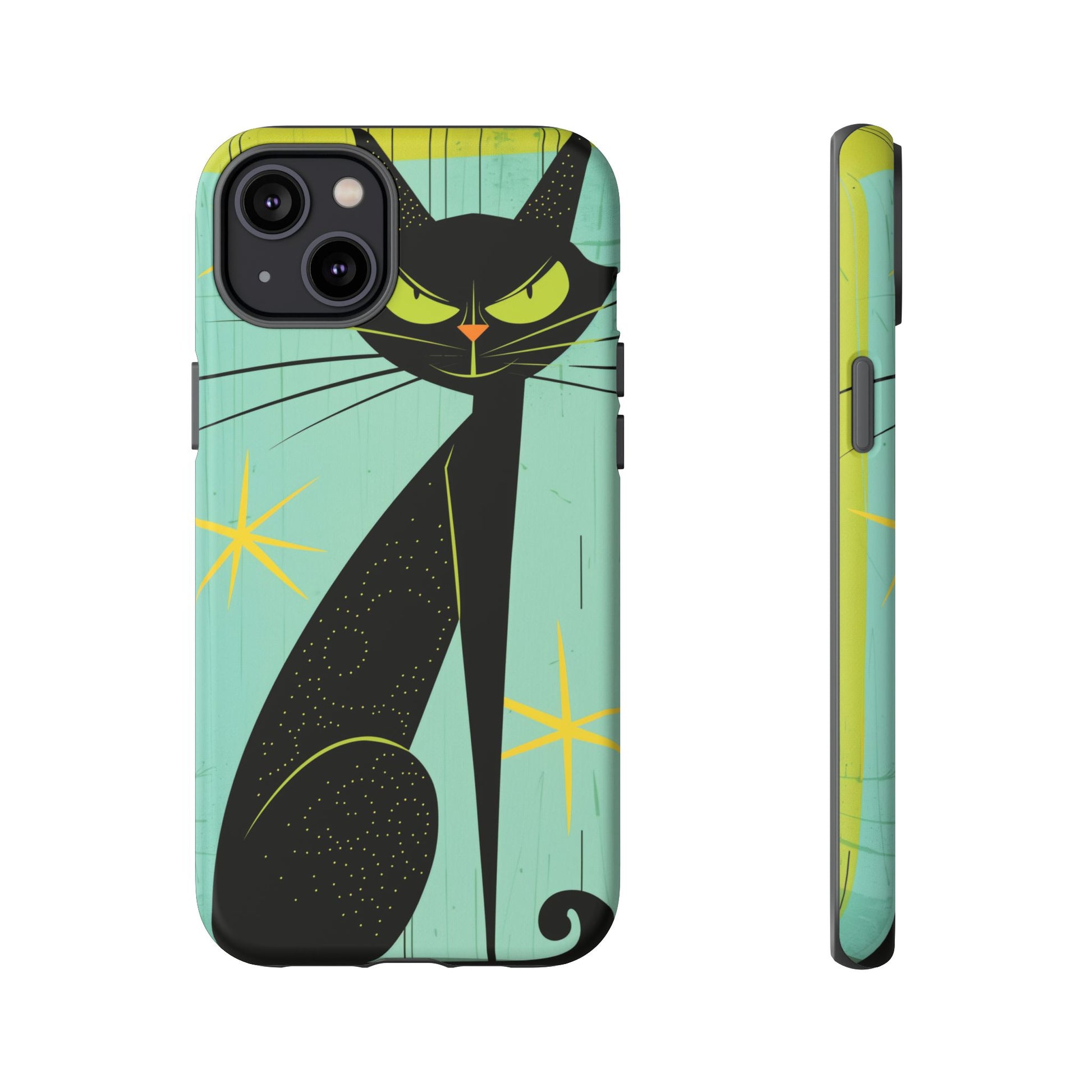Mid-Century Modern Phone Case, Mid Mod Android Case, Atomic Cats Android Case, Retro Chic Smartphone Cover, Unique Artistic Phone Accessory