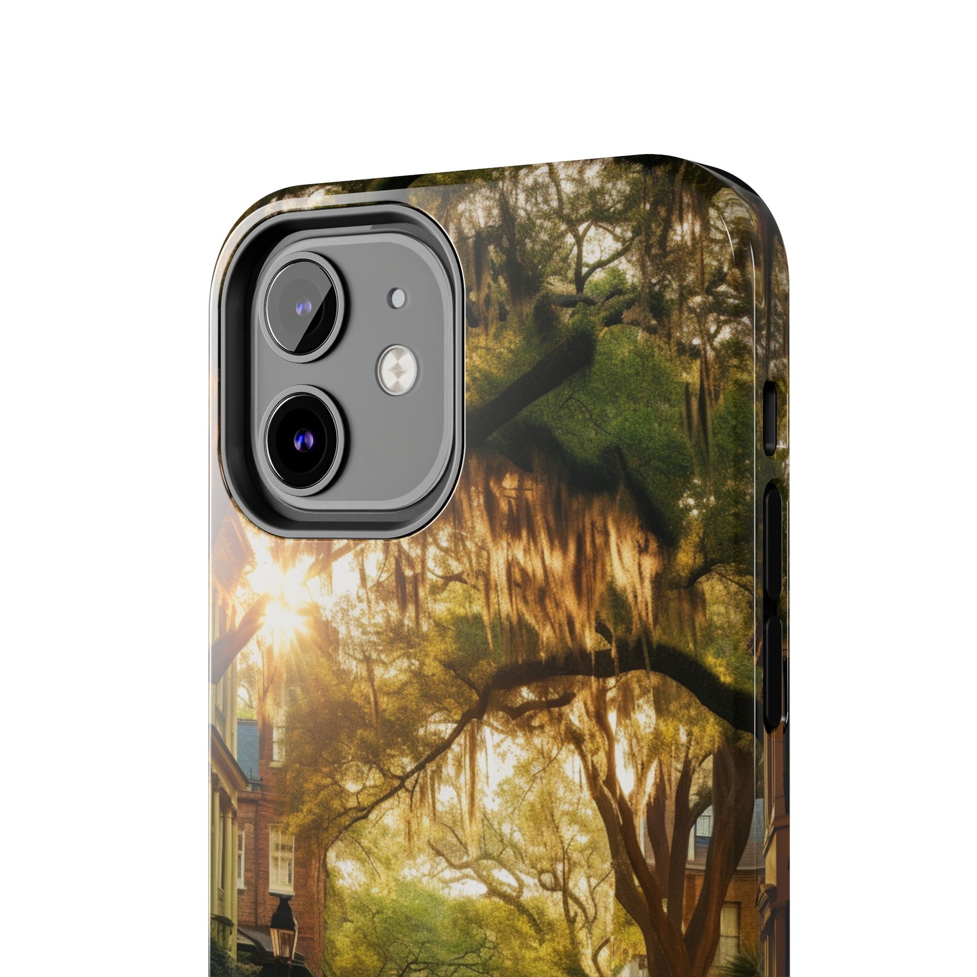 Historic Savannah Georgia Street Scene Phone Case - Unique Protective Cover for iPhone Models, Perfect Souvenir or Gift