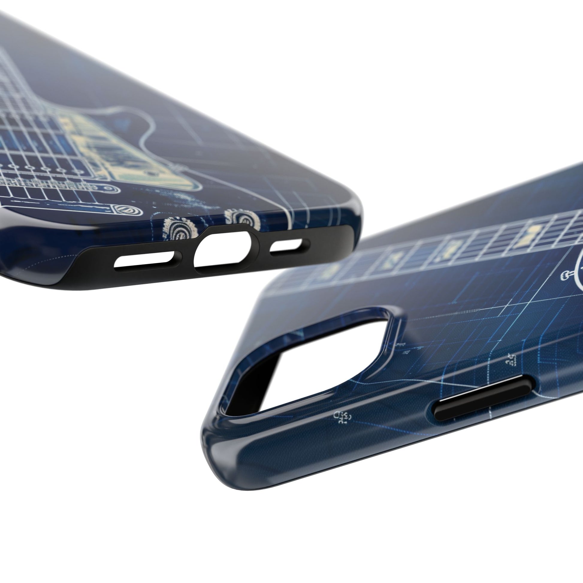 Guitar Phone Case, Guitar Blueprint iPhone Cover, Vintage Guitar Design, Custom iPhone Covers, Rock Music Phone Accessories, Musician Gift