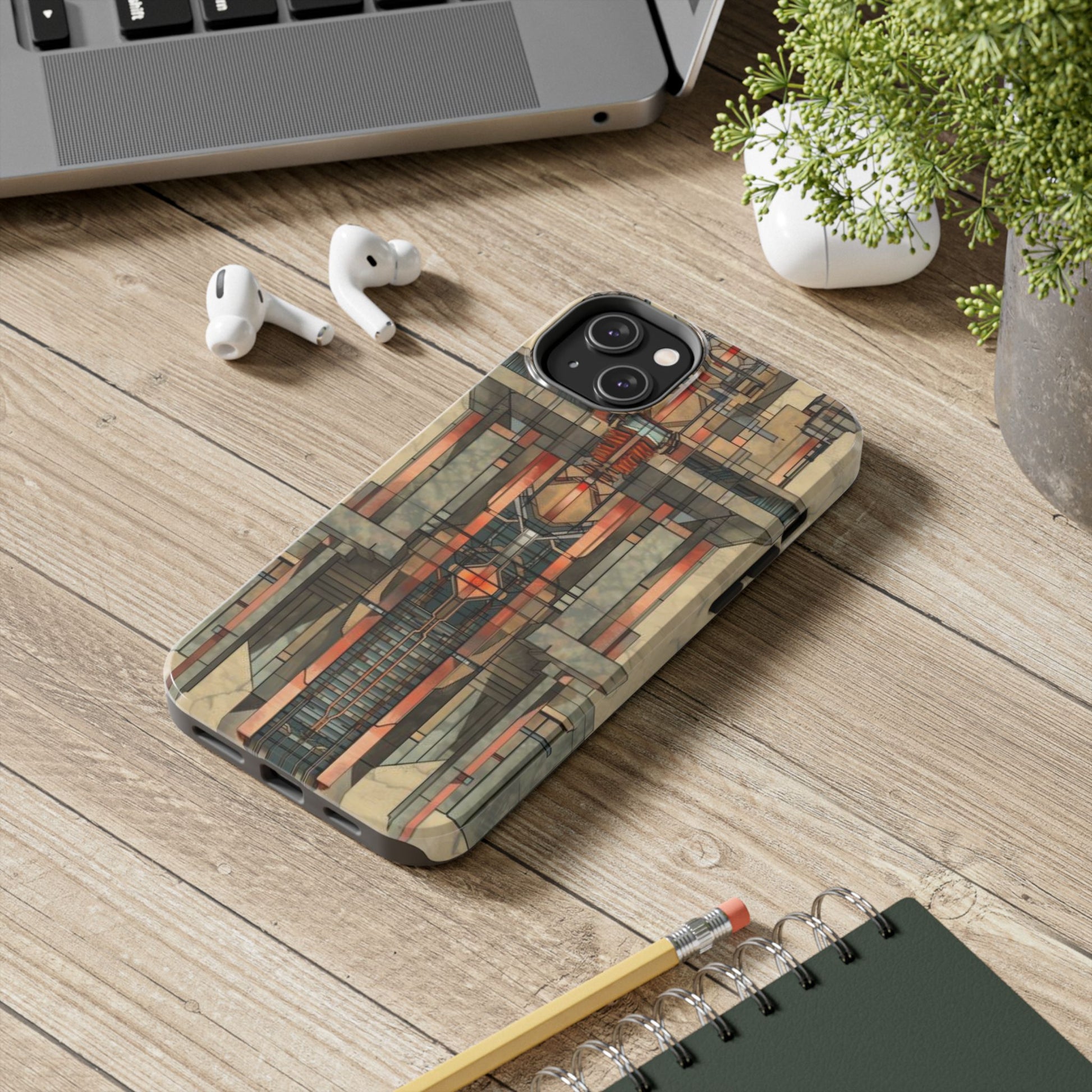Prairie Style Frank Lloyd Wright Phone Case - Architectural Design iPhone Tough Cover - Unique Art Deco Protective Accessory