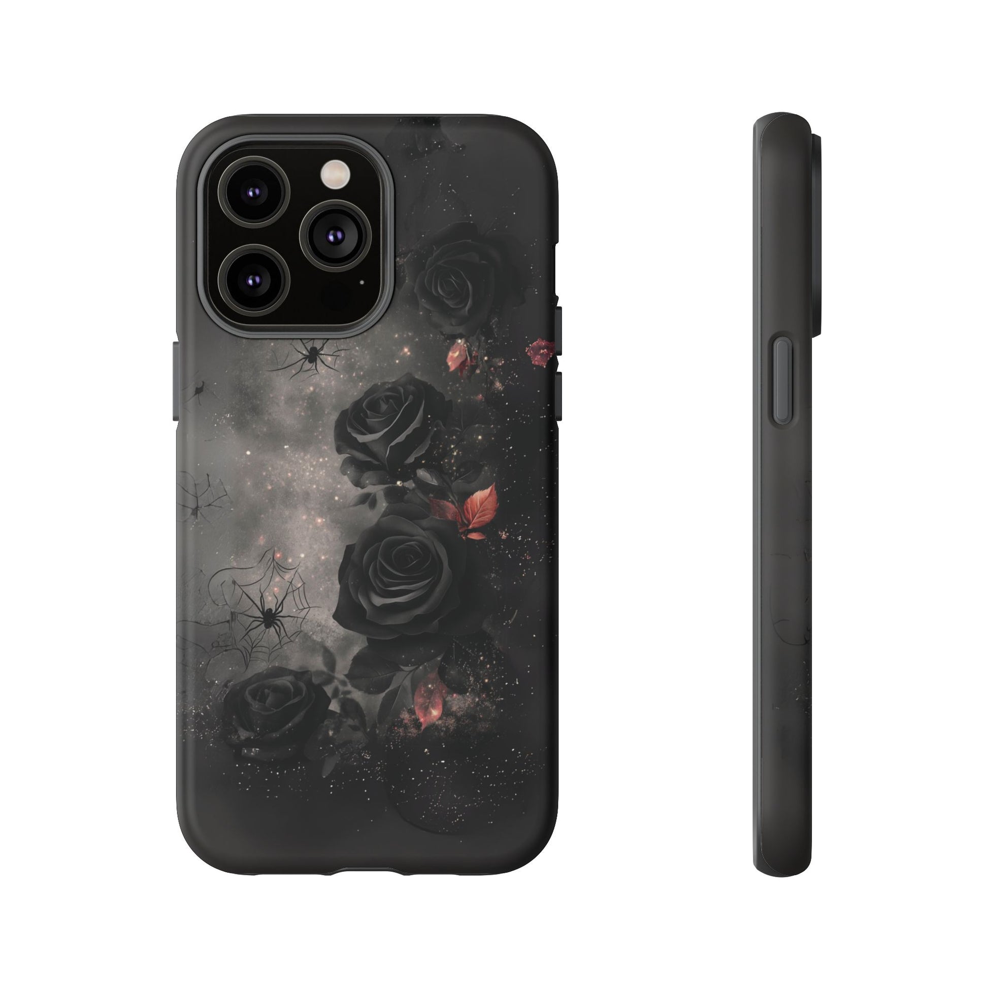 Gothic Floral Phone Case Dark Academia Black Roses Spider Webs Space Witchcraft Night Sky iPhone 13 14 15 16 Pro Max Galaxy Pixel