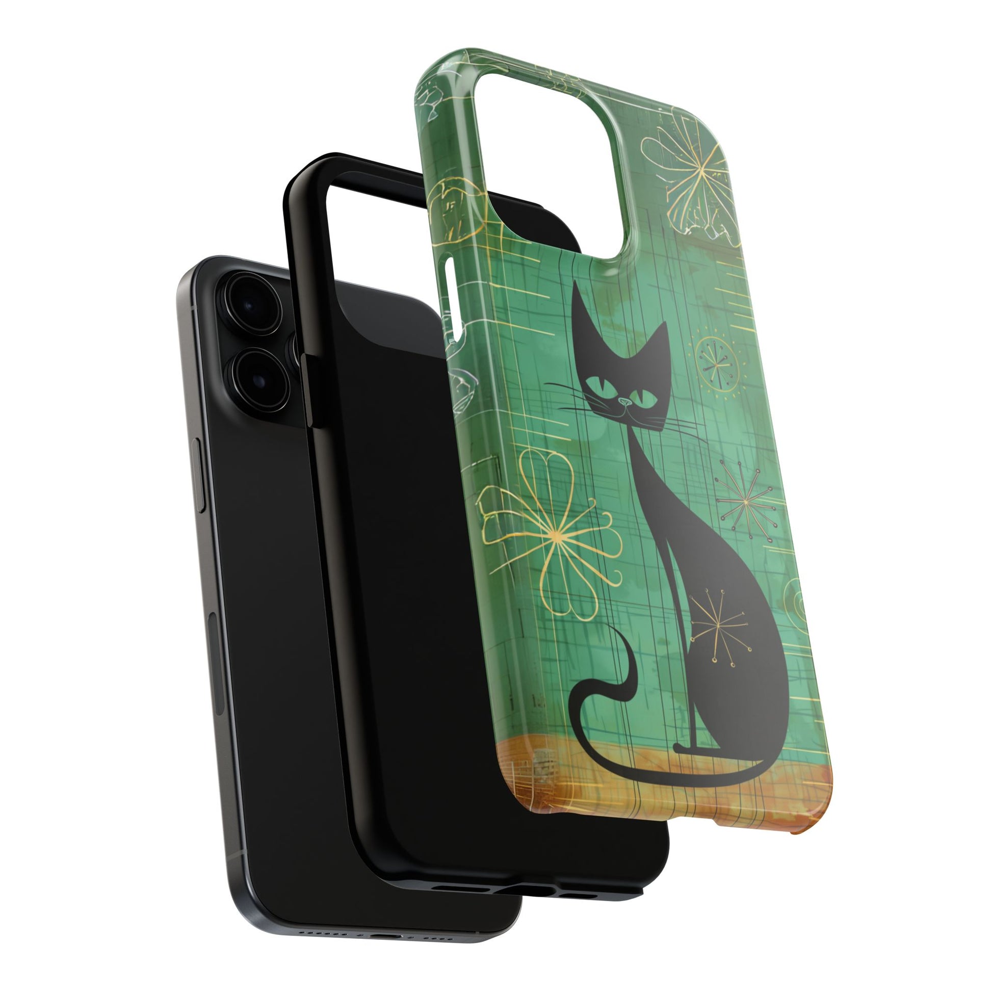 Mid-Century Modern Phone Case-Case, Mid Mod iPhone Case, Atomic Cats iPhone Case, Retro Chic Smartphone Cover, Unique Phone Case