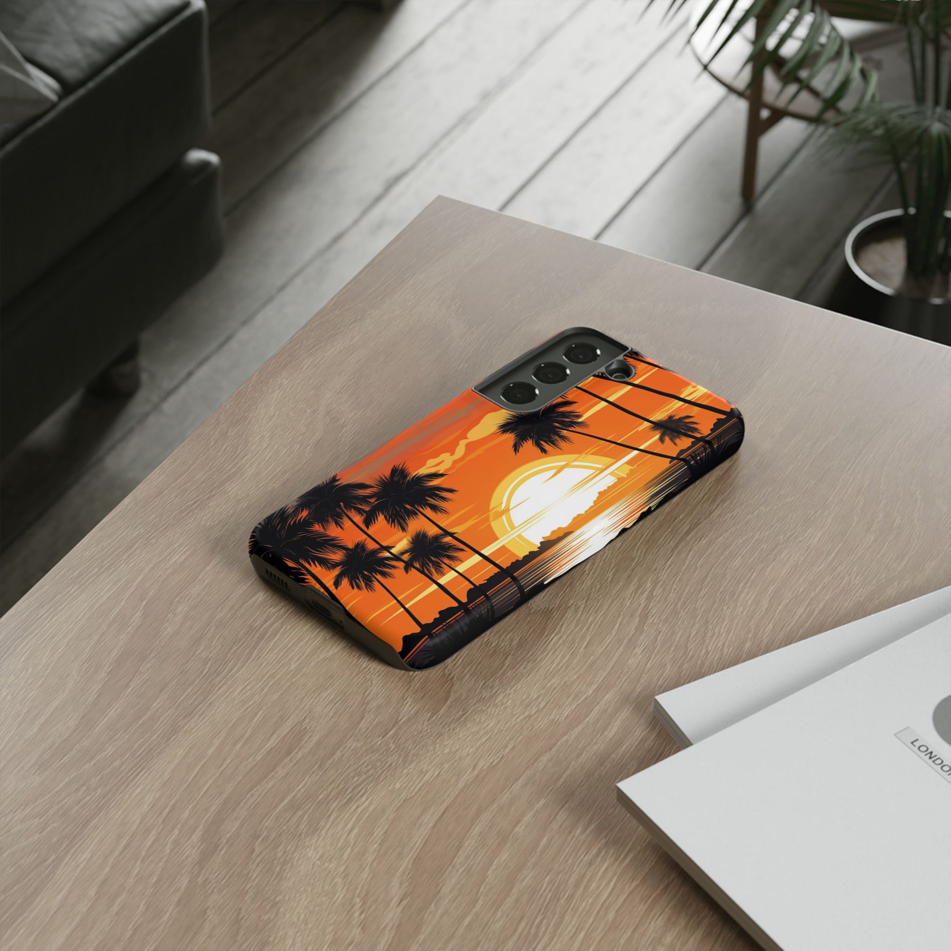 Sunset Palm Trees Tough Phone Cases for iPhone and Android