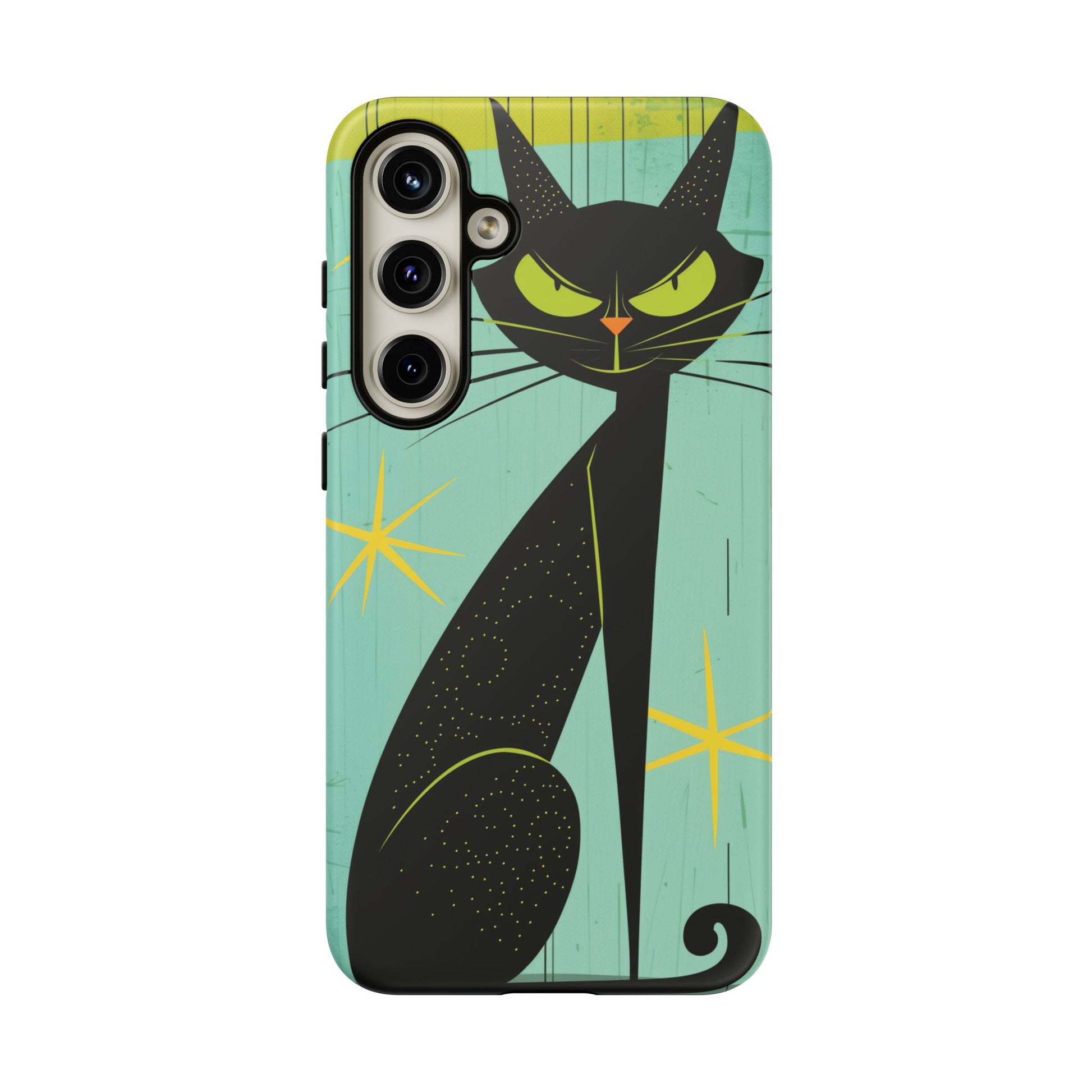 Mid-Century Modern Phone Case, Mid Mod Android Case, Atomic Cats Android Case, Retro Chic Smartphone Cover, Unique Artistic Phone Accessory