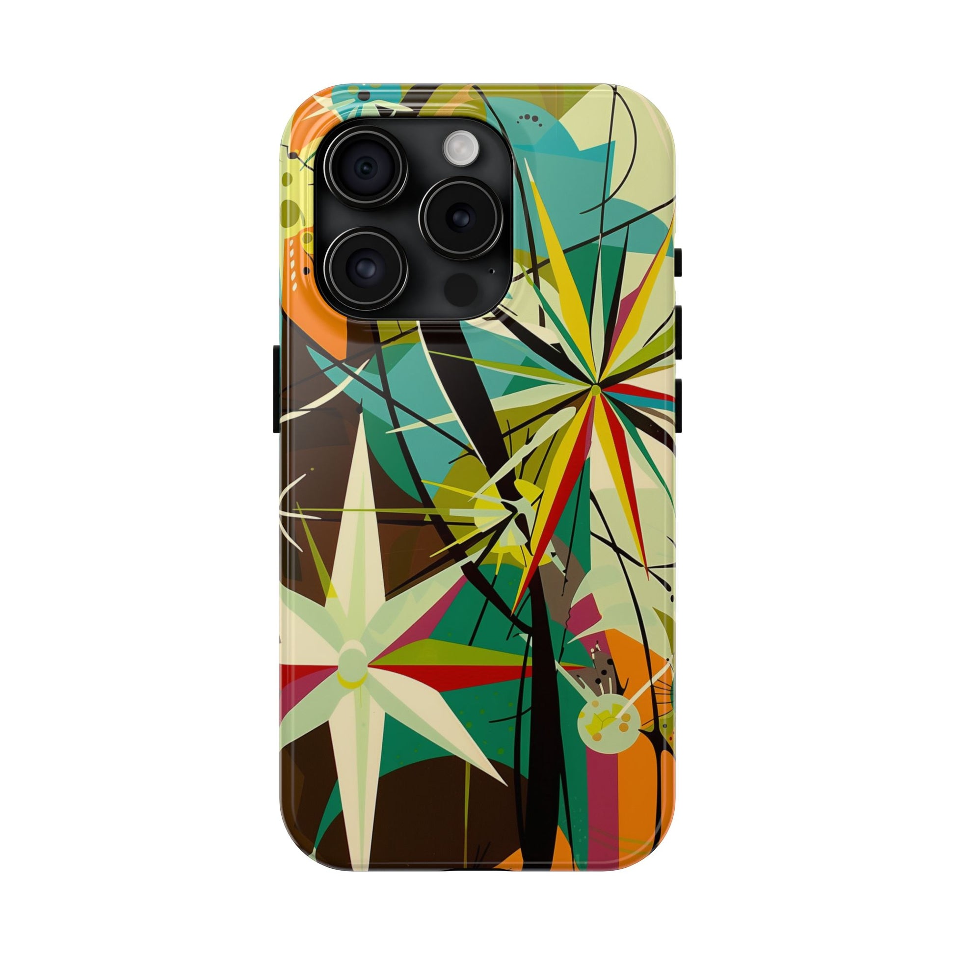 Mid Century Modern Star Design Phone Case, Earth Tone Colors, Retro Style Smartphone Cover, Vintage Phone Case, iPhone 14 Case, Apple iPhone