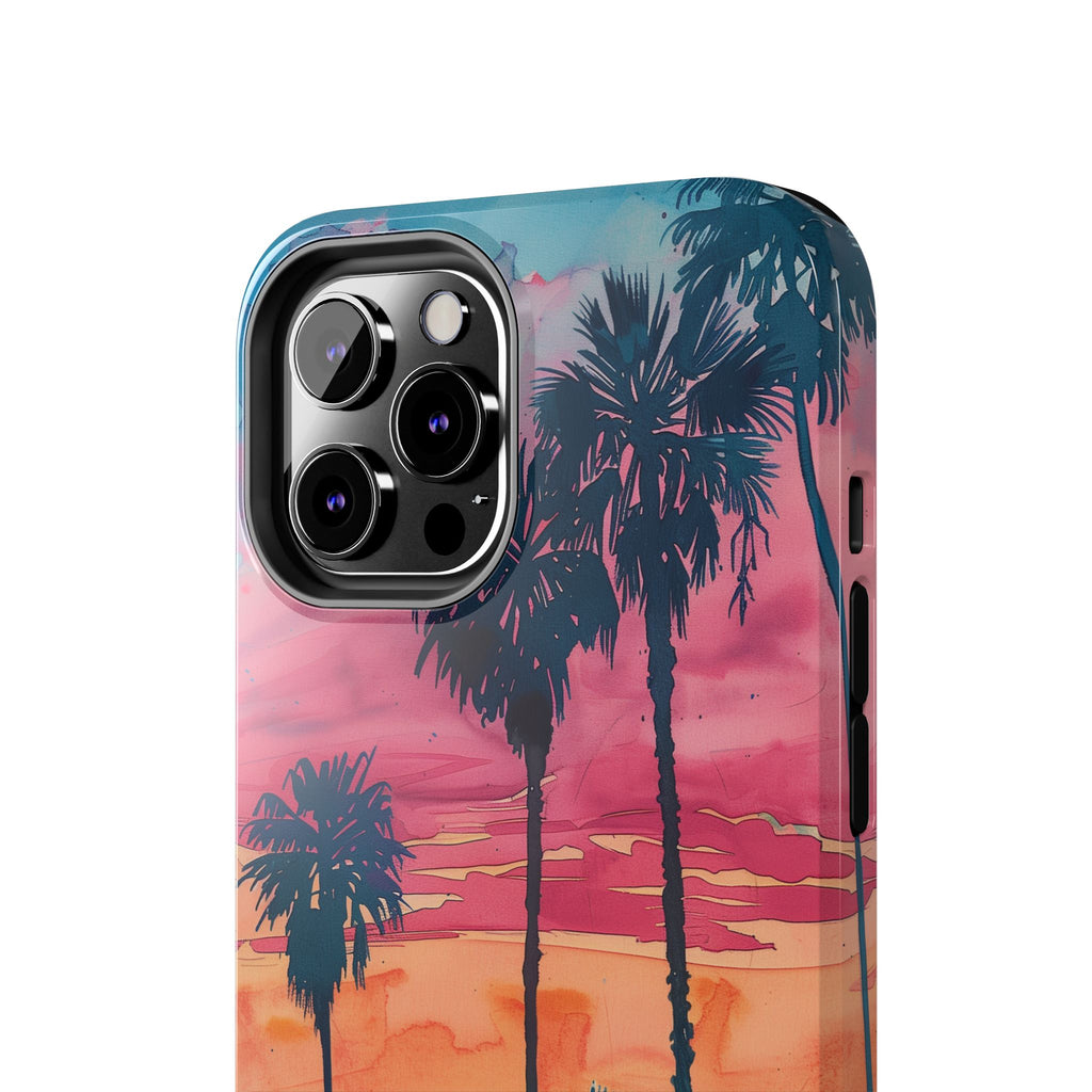 Los Angeles Sunset iPhone Case, Golden Hour Scenic View, Hollywood Hills Sunset Phone Case, Palm Trees Phone Case, iphone 15 pro max case