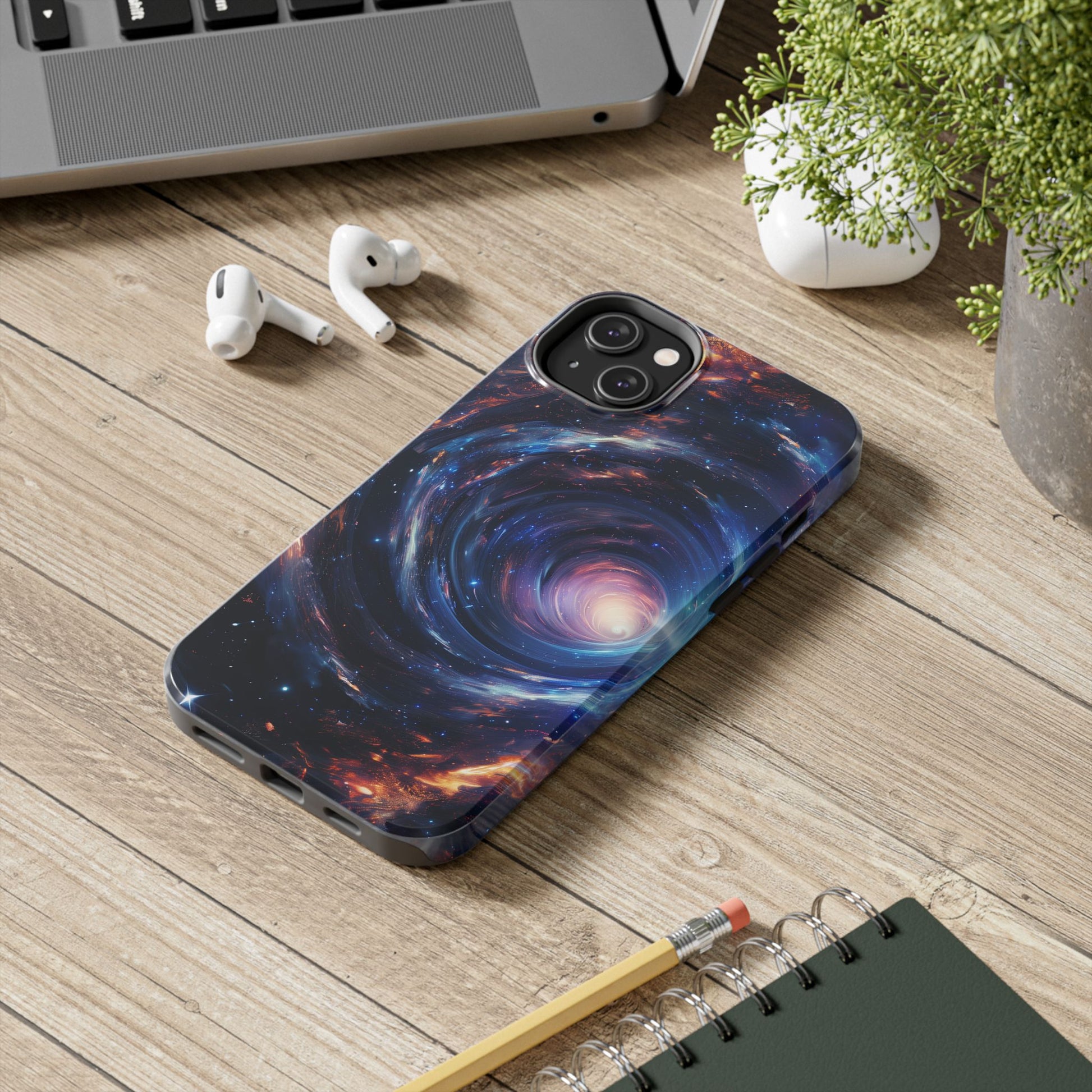 Dr Who inspired Phone Case - Space Wormholes Phone Case - Cosmic Galaxy Cover with Futuristic Wormhole Design - Sci-Fi Protective Case