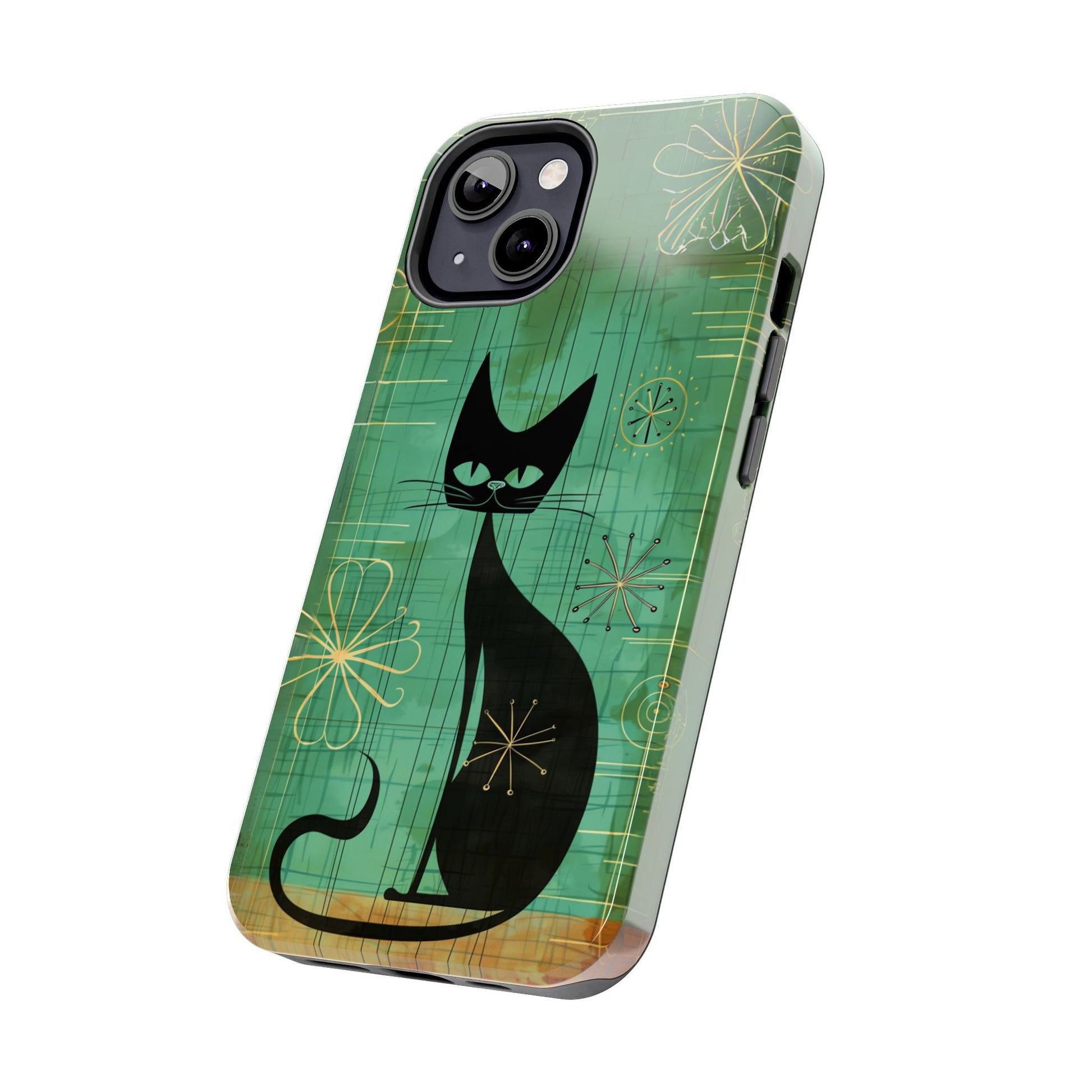 Mid-Century Modern Phone Case-Case, Mid Mod iPhone Case, Atomic Cats iPhone Case, Retro Chic Smartphone Cover, Unique Phone Case
