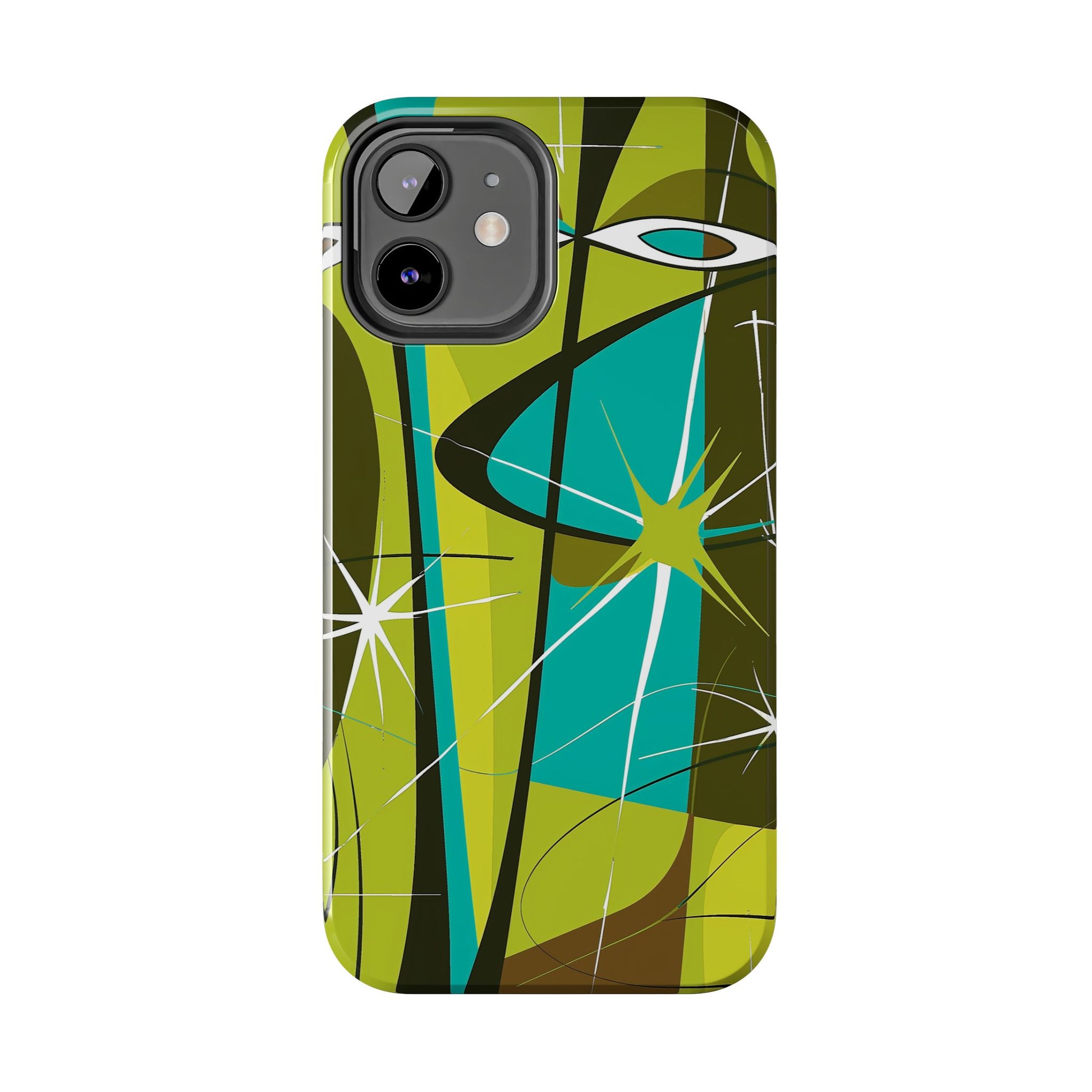 Mid Century Modern Star Design Phone Case, Earth Tone Colors, Retro Style Smartphone Cover, Vintage Phone Case, iPhone 14 Case, Apple iPhone