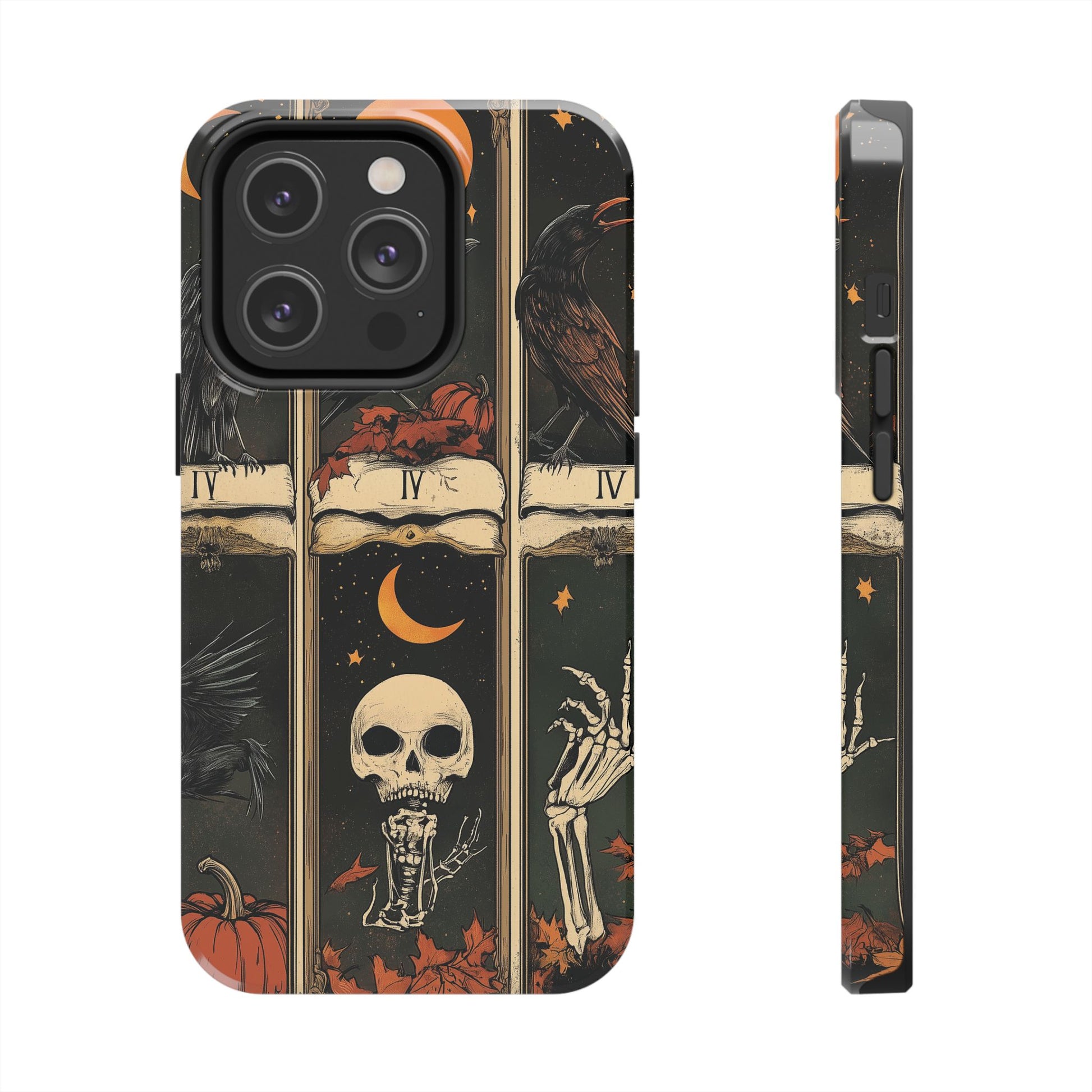 Tarot Card Mystical Phone Case Psychic The Crow Dark Academia Halloween Gothic Phone Case Street iPhone 15 Pro Max Samsung Galaxy A