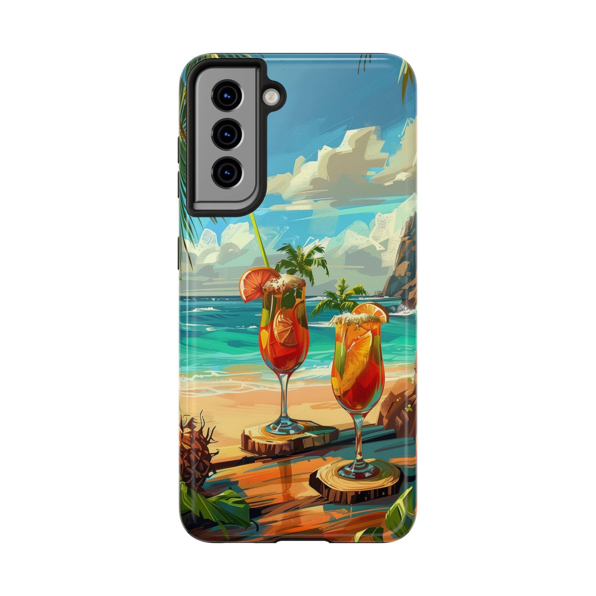 Retro Beach Scene Phone Case, Vintage Tropical Ocean iPhone Case, Summer Beach Phone Cover for iPhone, iphone 15 pro max