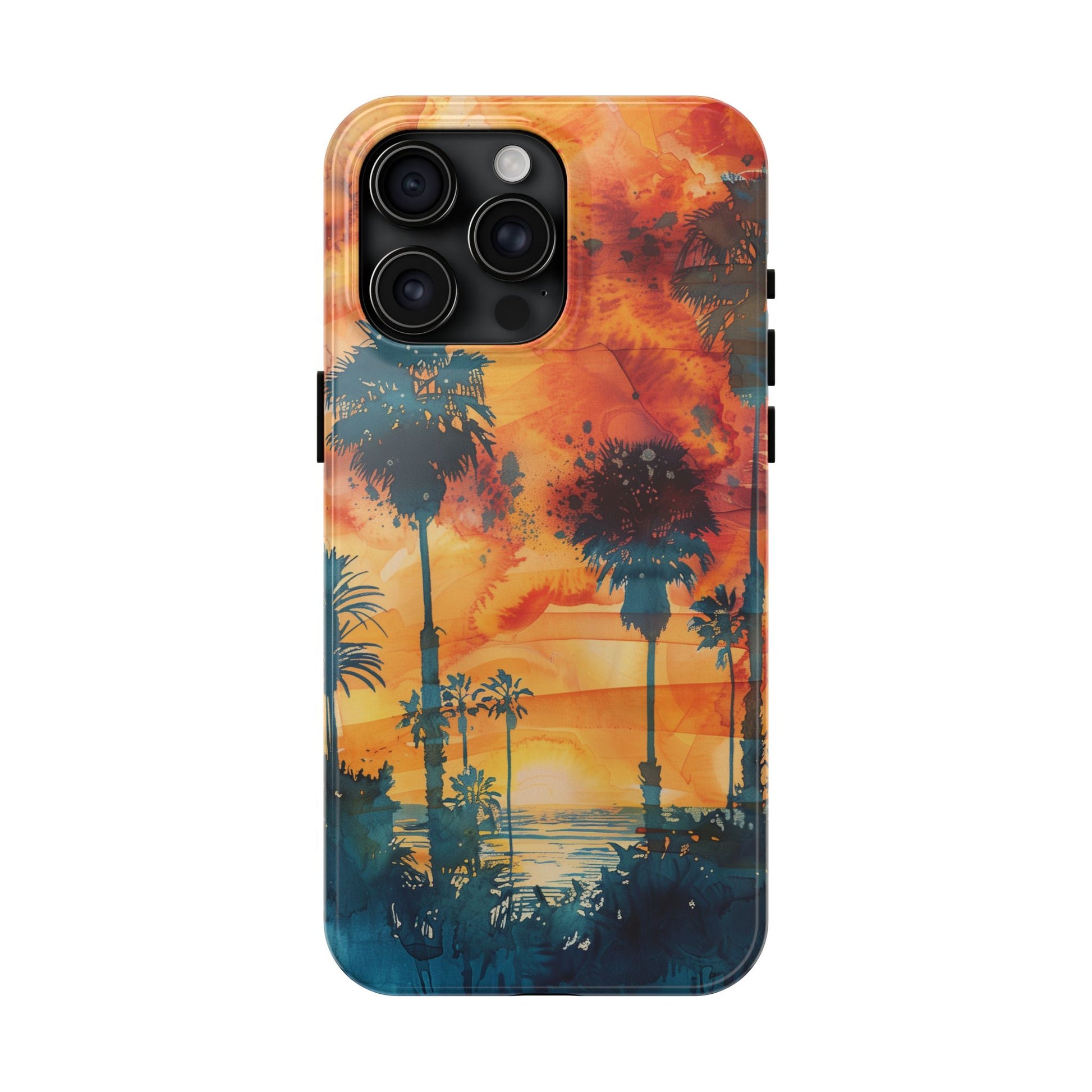 Los Angeles Sunset iPhone Case, Golden Hour Scenic View, Hollywood Hills Sunset Phone Case, Palm Trees Phone Case, iphone 15 pro max case