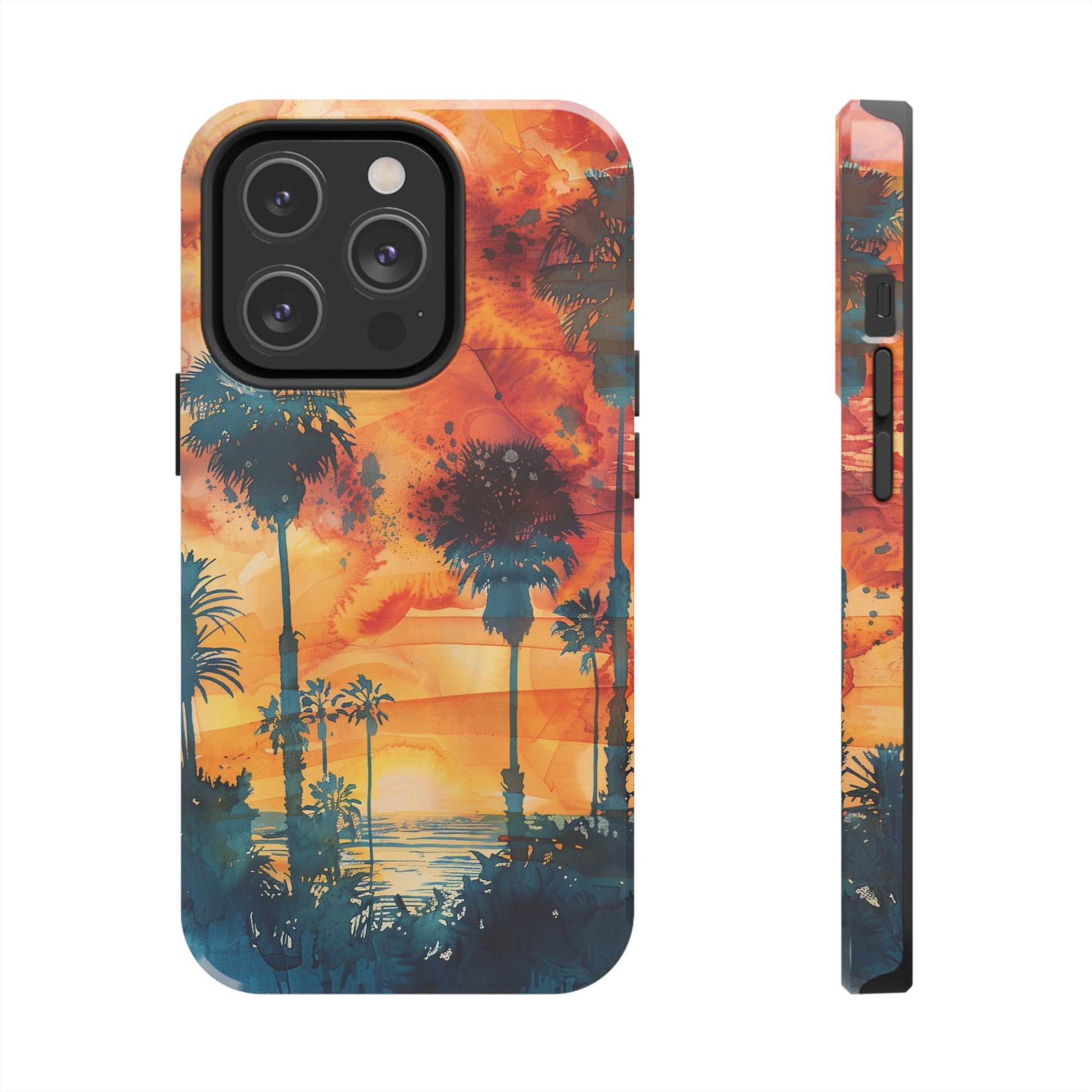 Los Angeles Sunset iPhone Case, Golden Hour Scenic View, Hollywood Hills Sunset Phone Case, Palm Trees Phone Case, iphone 15 pro max case