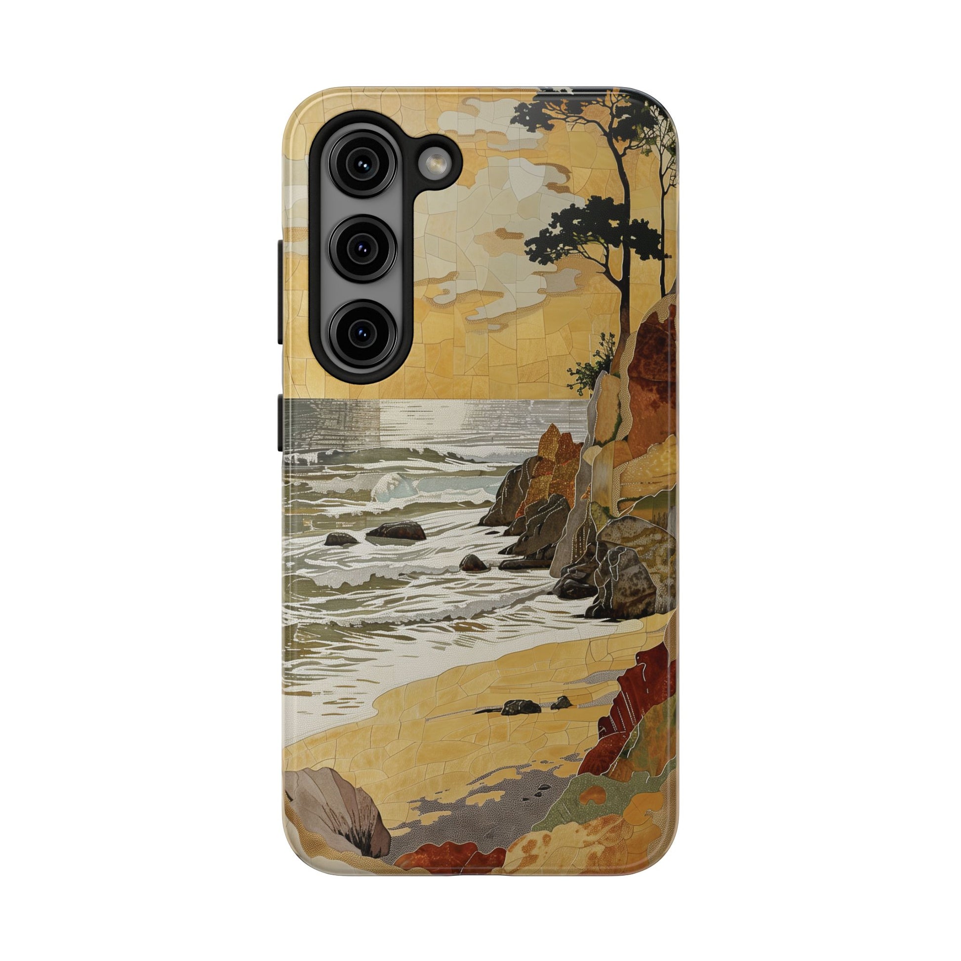 Retro Beach Scene Phone Case, Vintage Tropical Ocean iPhone Case, Summer Beach Phone Cover for iPhone, iphone 15 pro max