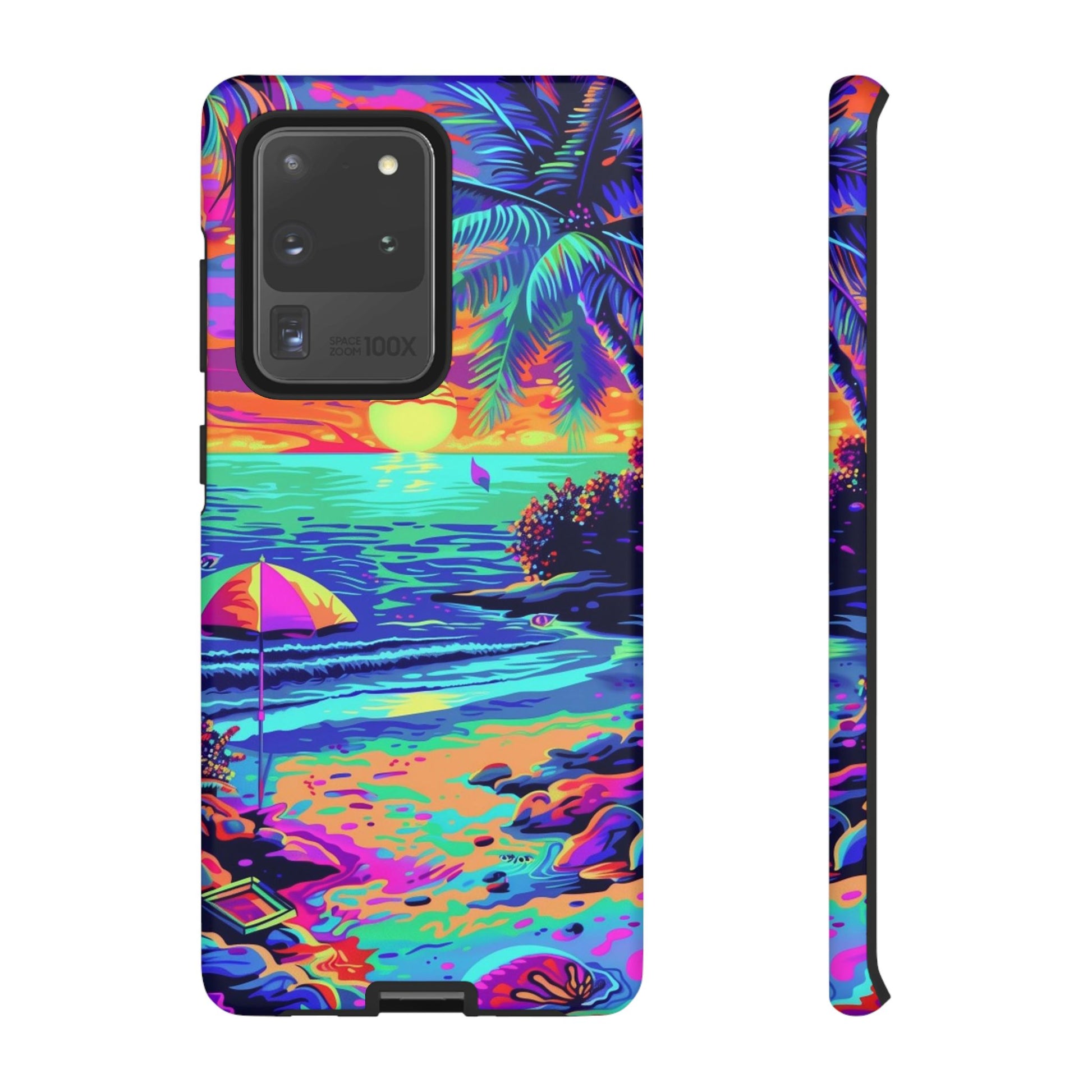 Beach Bliss: Durable Android Phone Case with Lisa Frank Style