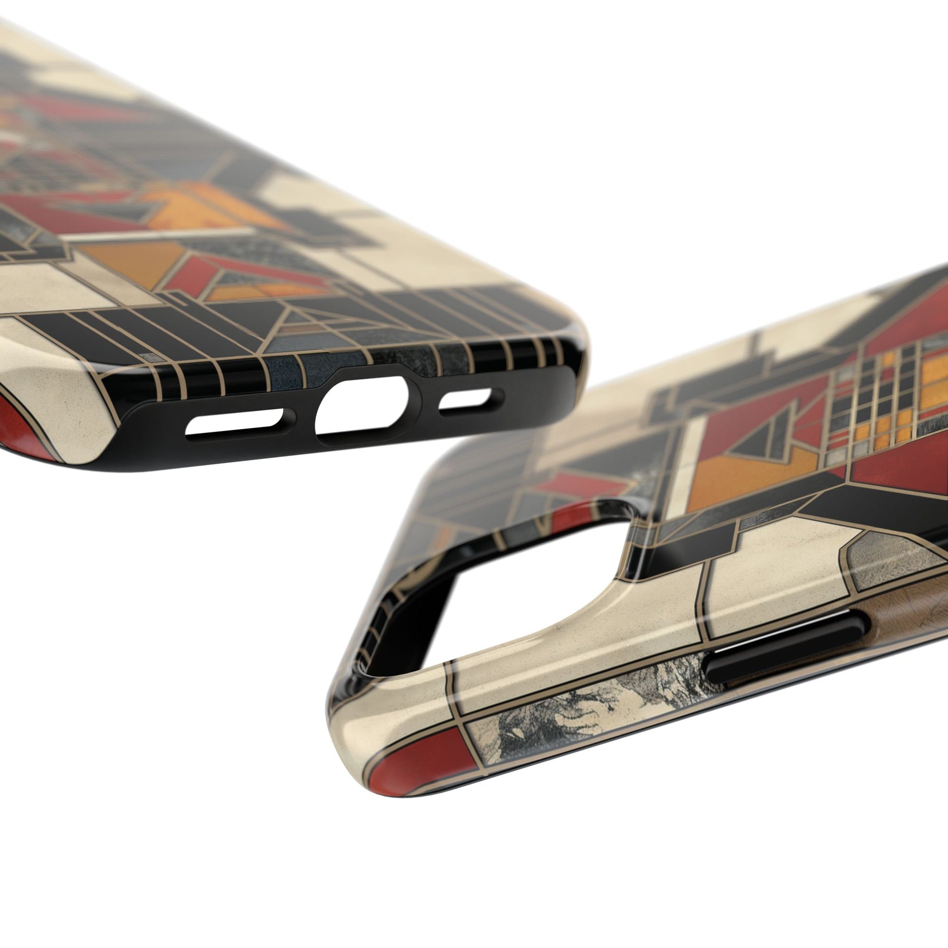 Frank Lloyd Wright Inspired Stained Glass Phone Case - Geometric Elegance for iPhone Models