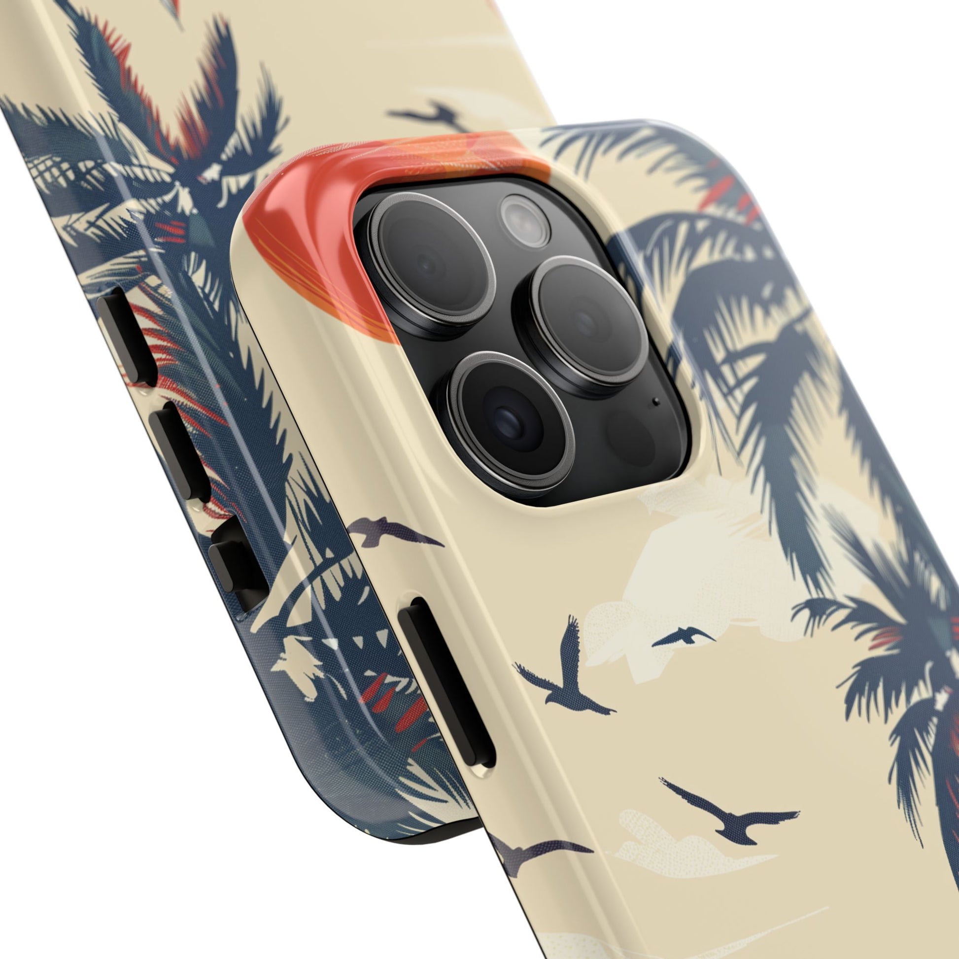 Retro Beach Scene Phone Case, Vintage Tropical Ocean iPhone Case, Summer Beach Phone Cover for iPhone, iphone 15 pro max
