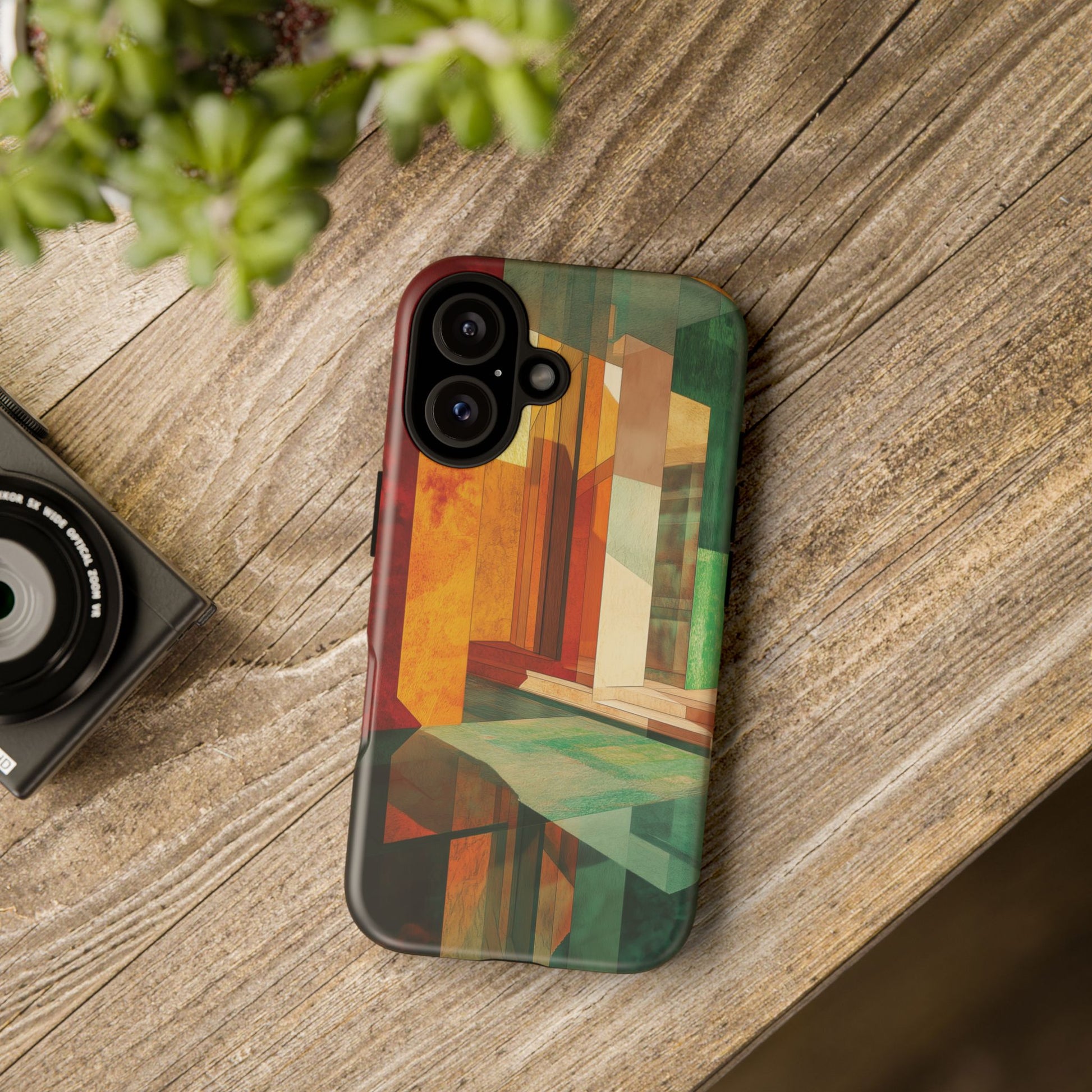 Art Deco Frank Lloyd Wright Inspired Usonian Phone Case Geometric Stained Glass Art Deco Marble Gold 13 14 15 16 iPhone Pro Max Galaxy Pixel