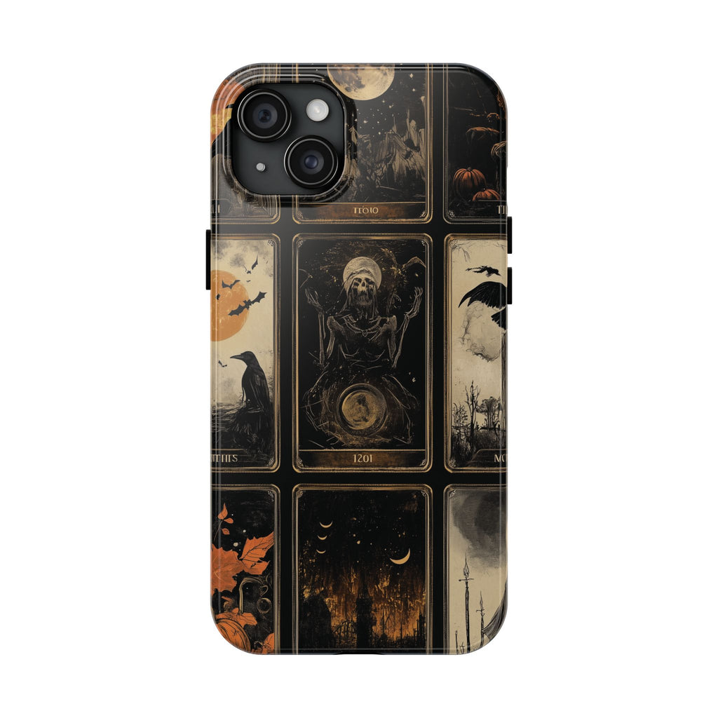 Dark Academia Tarot Card The Crow Mystical Phone Case Psychic Dark Halloween Gothic Phone Case Street iPhone 15 Pro Max Samsung Galaxy D