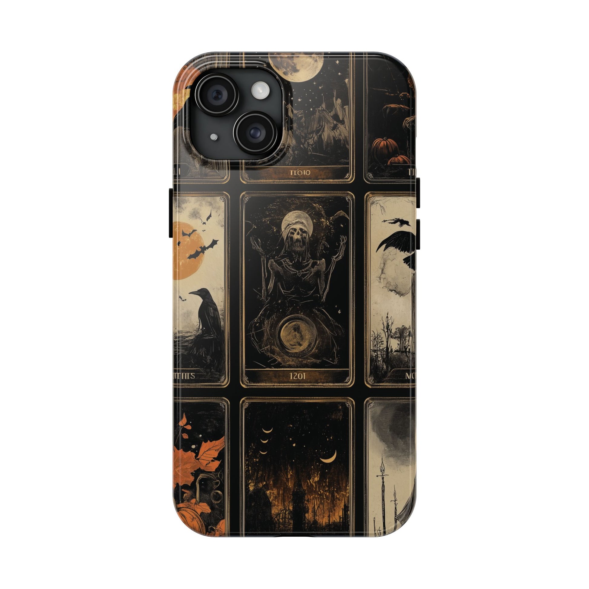 Dark Academia Tarot Card The Crow Mystical Phone Case Psychic Dark Halloween Gothic Phone Case Street iPhone 15 Pro Max Samsung Galaxy D