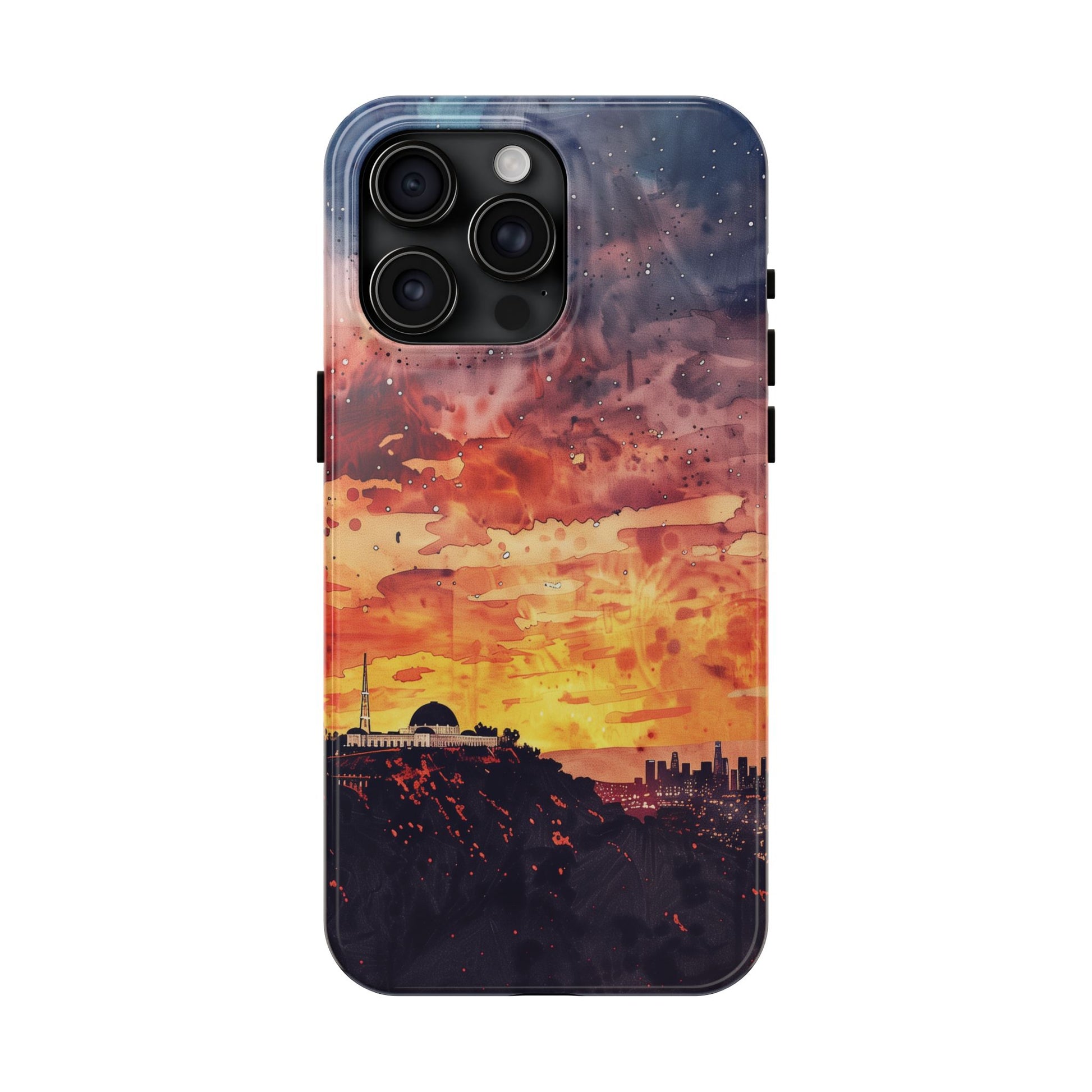 Los Angeles Sunset iPhone Case, Golden Hour Scenic View, Hollywood Hills Sunset Phone Case, Palm Trees Phone Case, iphone 15 pro max case
