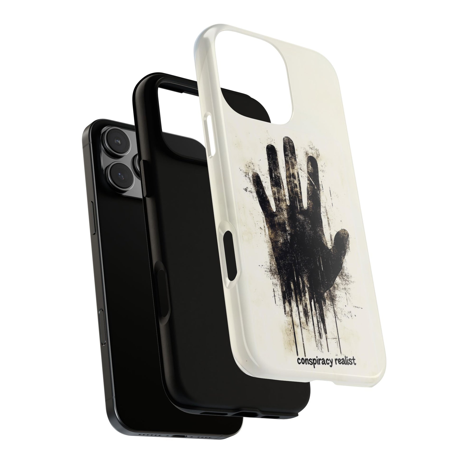 Conspiracy Realist Paranormal Mystery Design X-Files Inspired Ghostly Hand Conspiracy Theory Creepy iPhone 13 14 15 16 Pro Max Galaxy Pixel