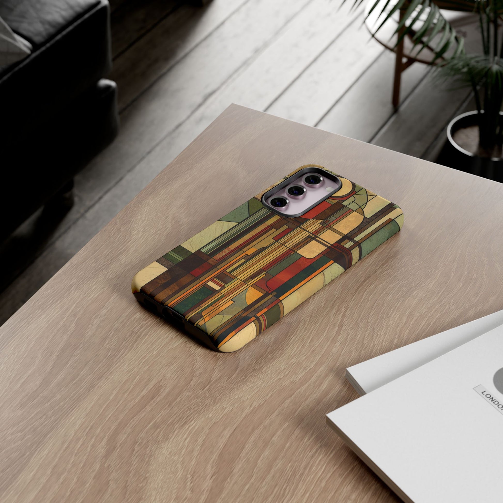 Prairie Style Frank Lloyd Wright Inspired Usonian Phone Case Geometric Stained Glass Art Deco 13 14 15 16 iPhone Pro Max Galaxy Pixel