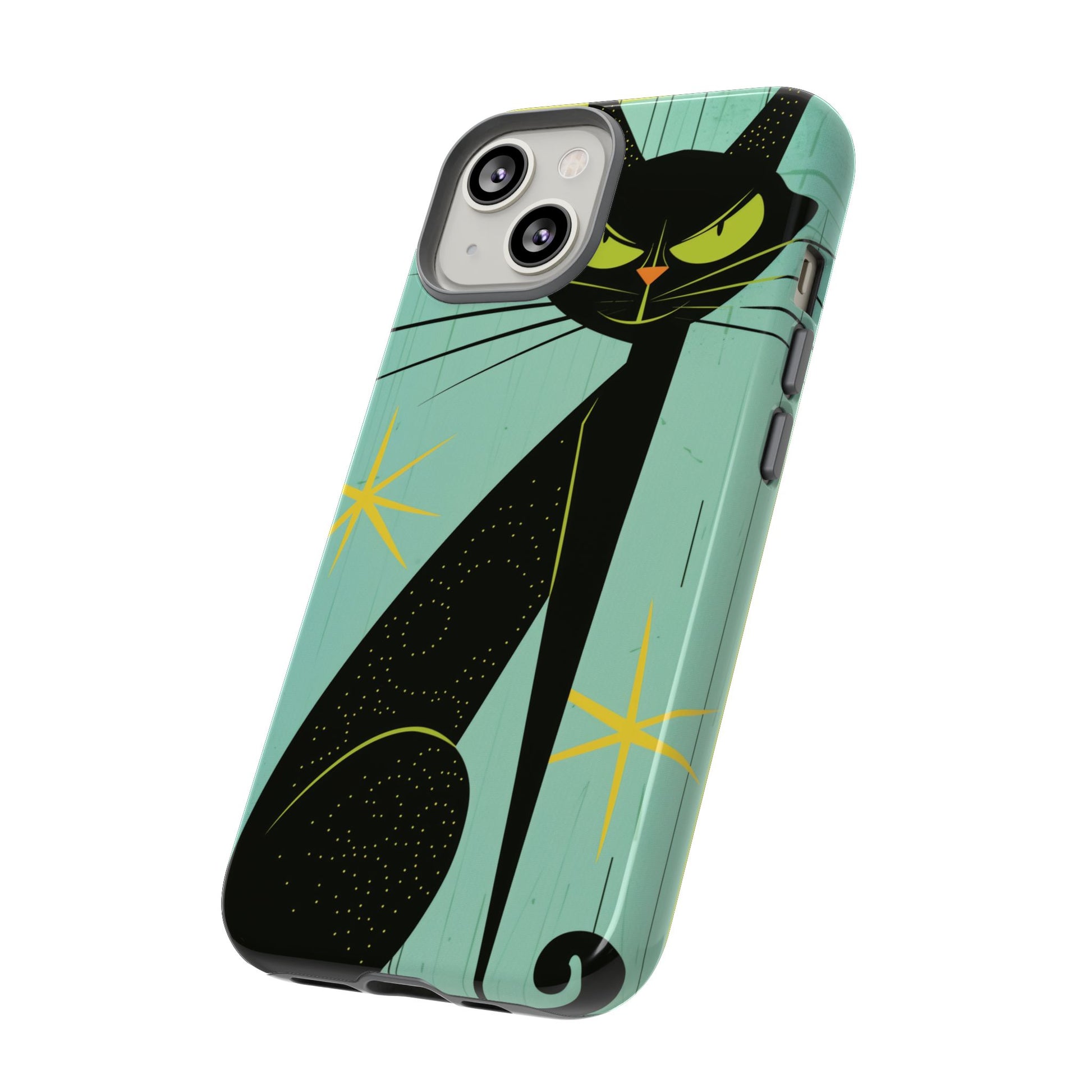 Mid-Century Modern Phone Case, Mid Mod Android Case, Atomic Cats Android Case, Retro Chic Smartphone Cover, Unique Artistic Phone Accessory