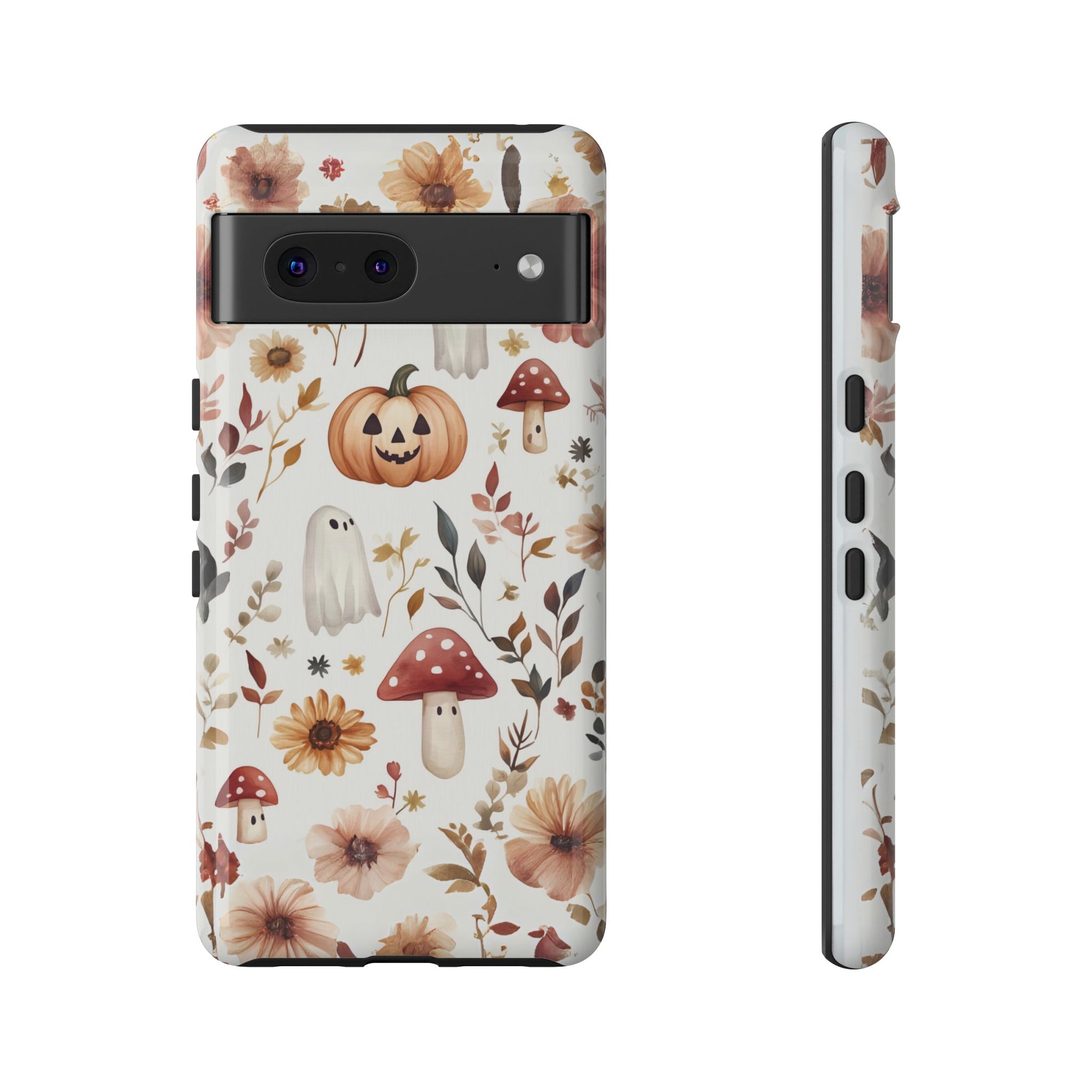 Cottagecore Fall Floral Phone Case for iPhone Samsung Pixel Autumn Pumpkin Tough Case iPhone 16 15 14 13 Pro Max