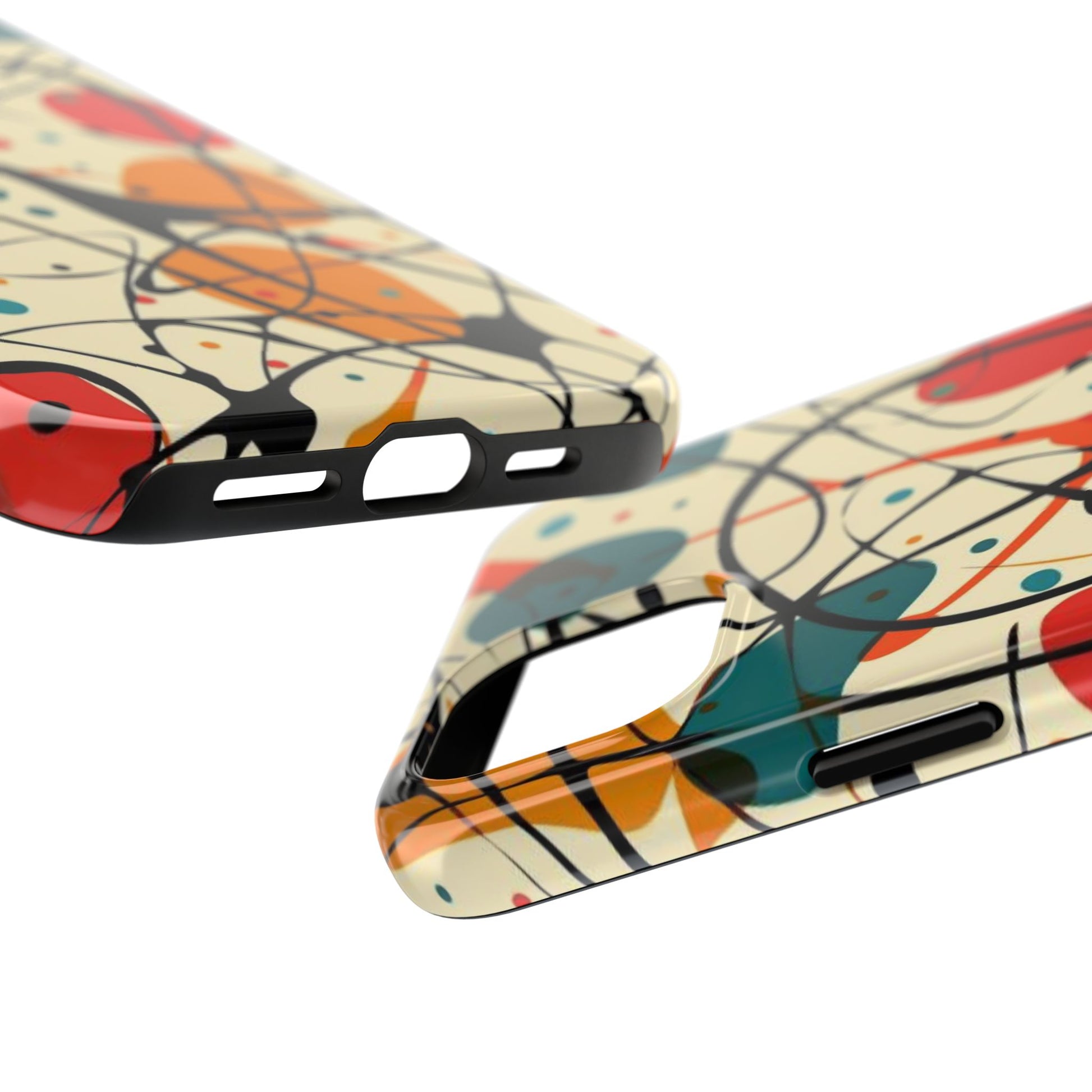 Mid Mod Phone Case,  Colorful Mid Mod Design Durable Phone Case, Vibrant and Stylish iPhone Tough Cover, iphone 15 case, iphone 14 pro max