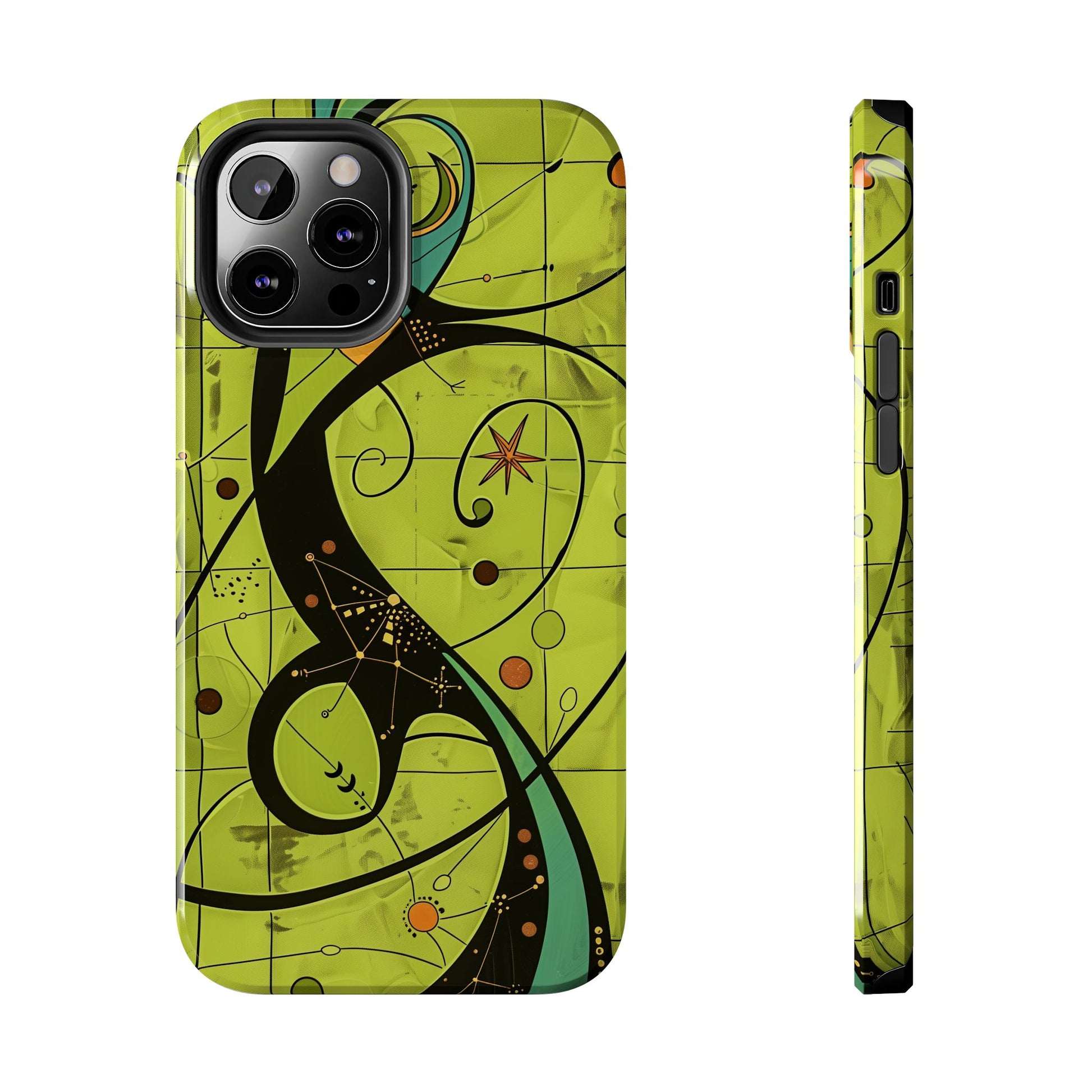 Mid Century Modern Star Design Phone Case, Earth Tone Colors, Retro Style Smartphone Cover, Vintage Phone Case, iPhone 14 Case, Apple iPhone
