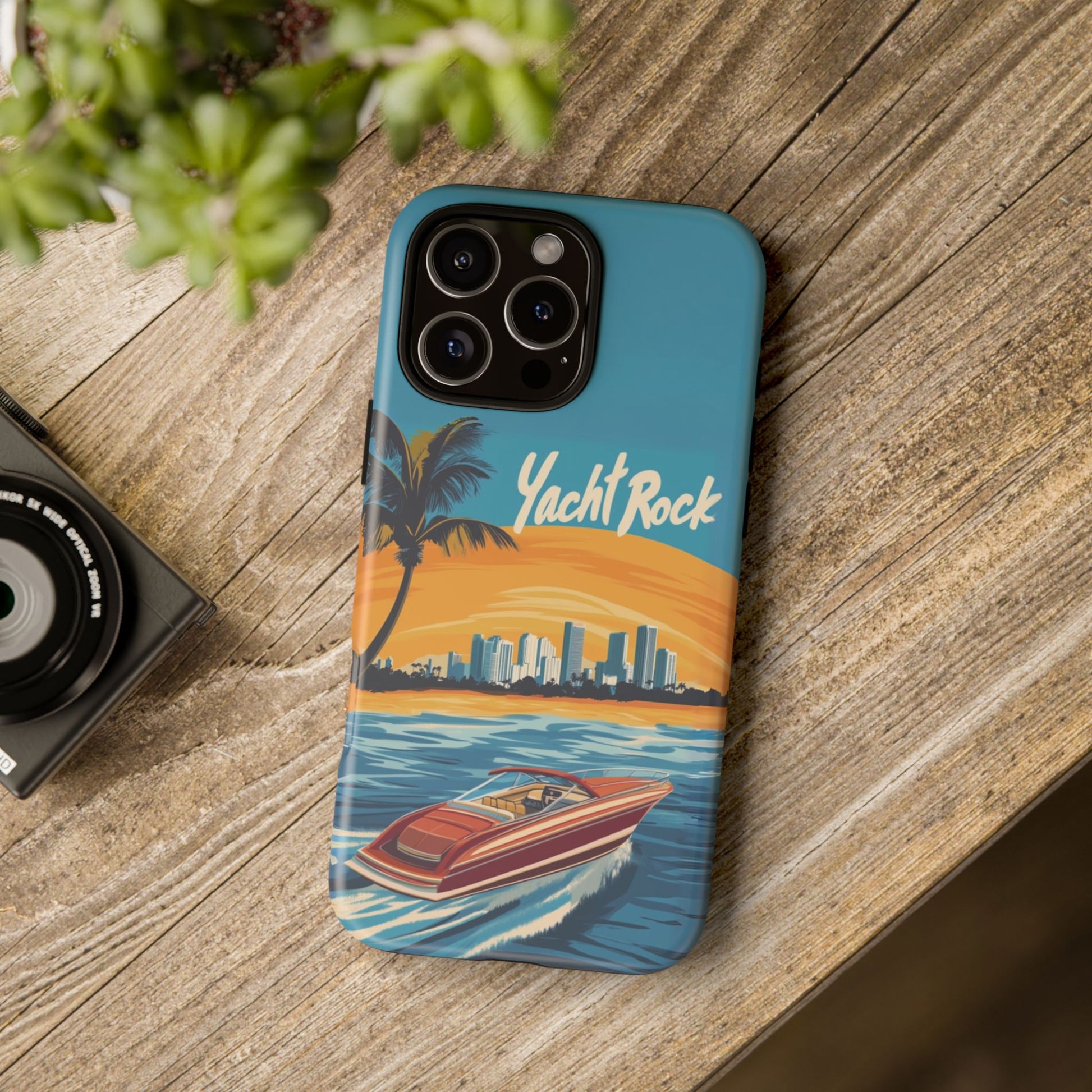 Yacht Rock Phone Case Custom iPhone 13 14 15 16 Pro Max Sunset Cruise Harbor Miami Vice Yacht Rock Gift Boating Captain South Beach Surfing